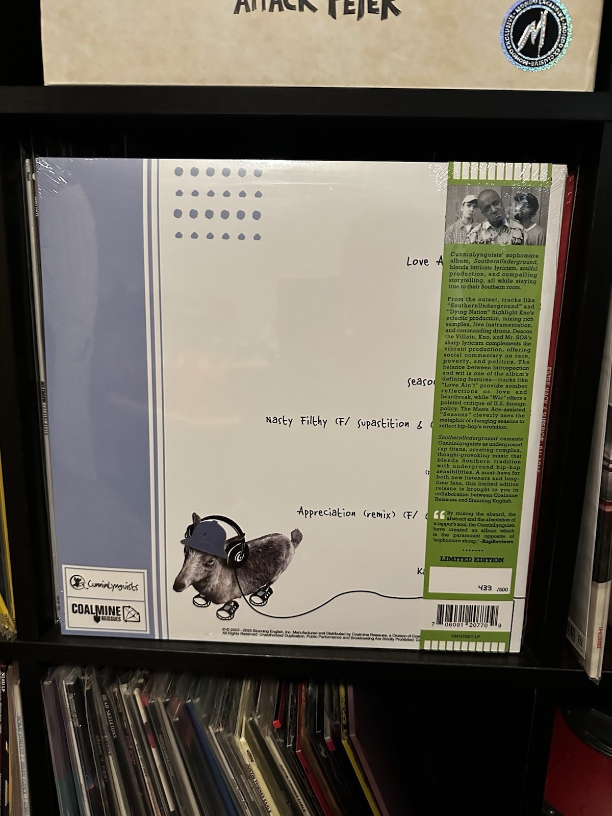 CUNNINLYNGUISTS Southern Underground LE Numbered OBI /500 SOUTHERN SMOKE Vinyl