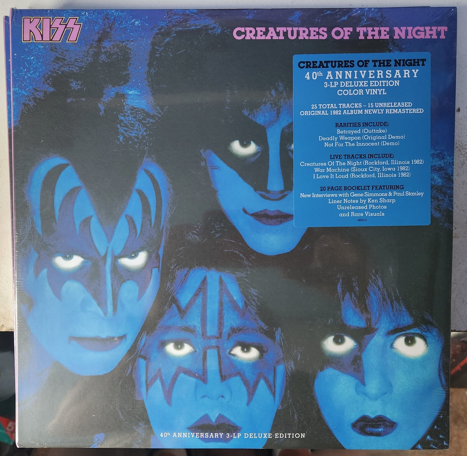 KISS – CREATURES OF THE NIGHT 40TH ANNIVERSARY 3LP BLUE VINYL IMPORT
