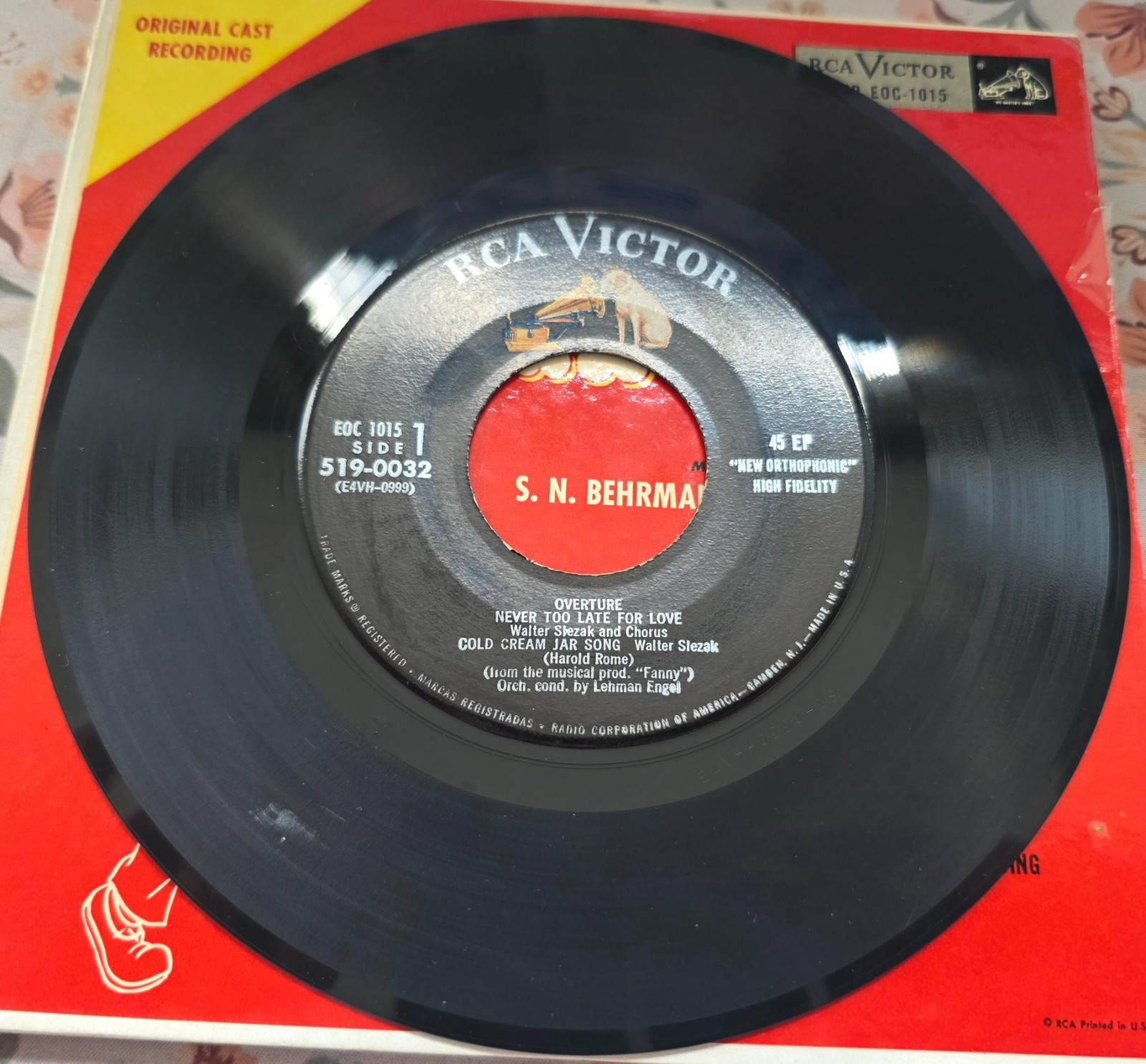 Fanny Original Cast RCA EOC-1015 3×7 45 EP Pinza Slezak NM- HEARB4UBUY