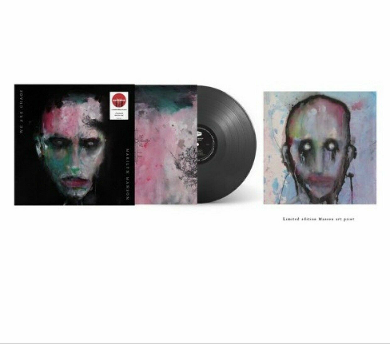 Marilyn Manson WE ARE CHAOS Limited Black Ice Color Vinyl LP Art Print Exclusive