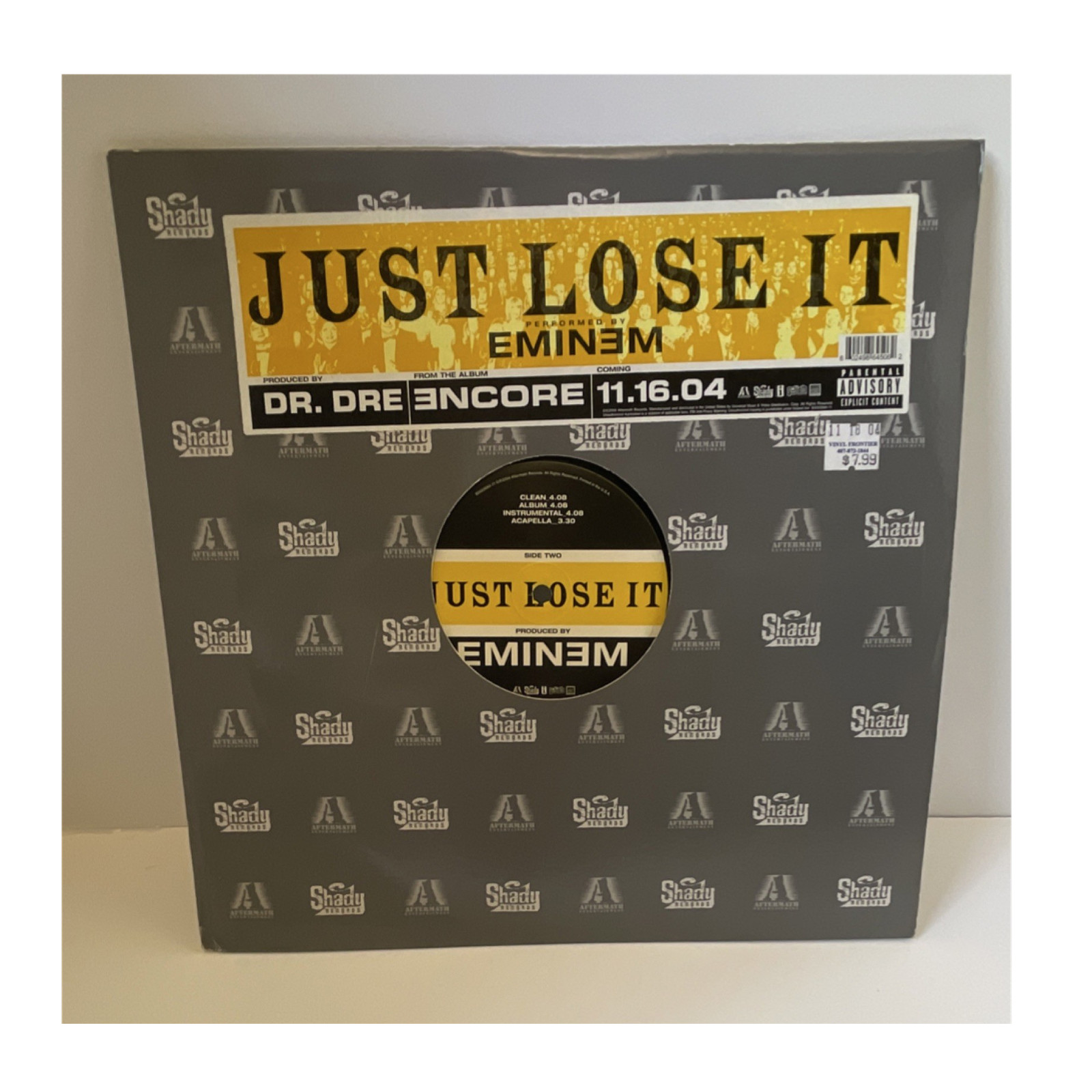 Eminem 12″ Black Vinyl Single Just Lose It 2004 Shady Records Hip-Hop