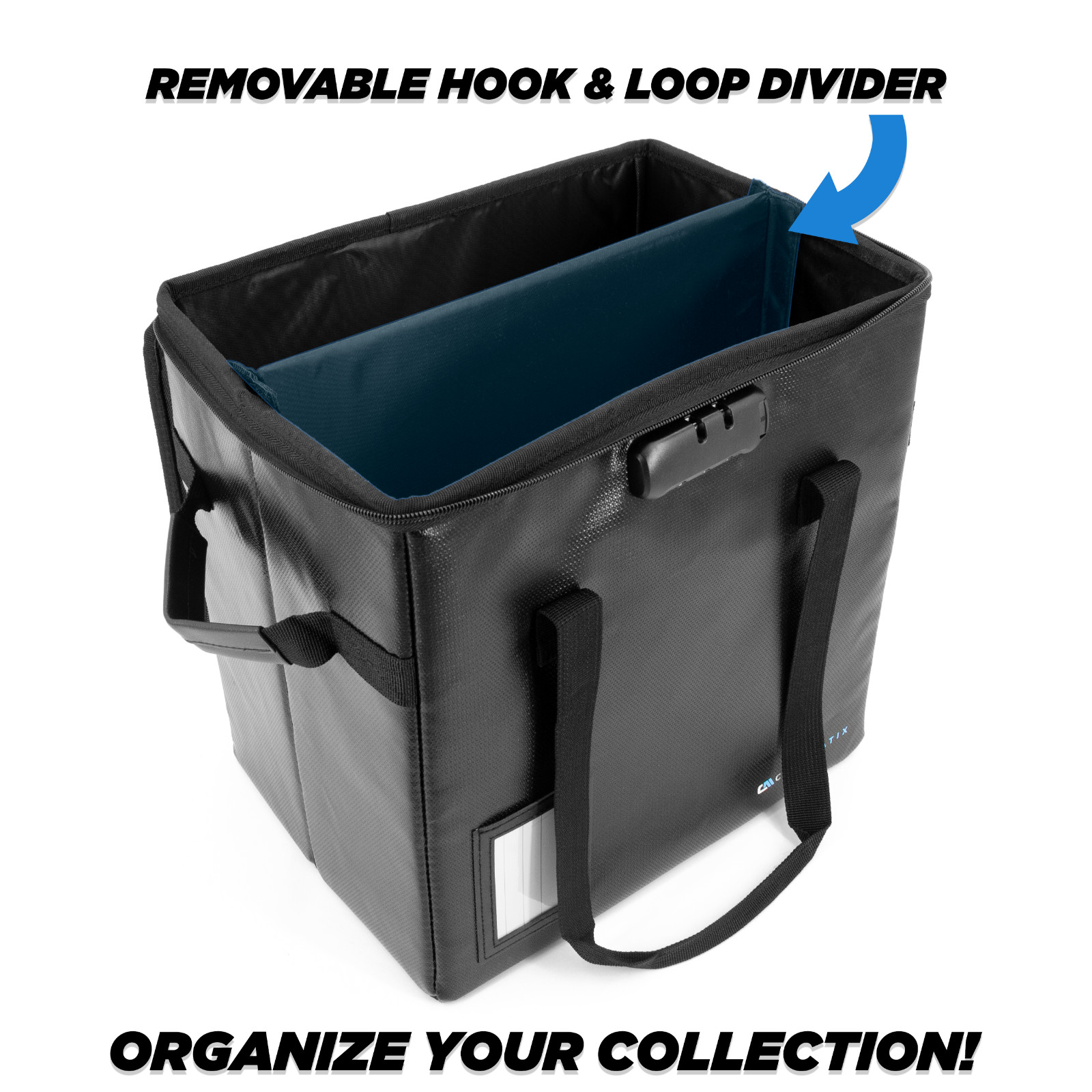 CM Vinyl Record Case Fits 40 Records – Vinyl Storage Case with Lock and Divider