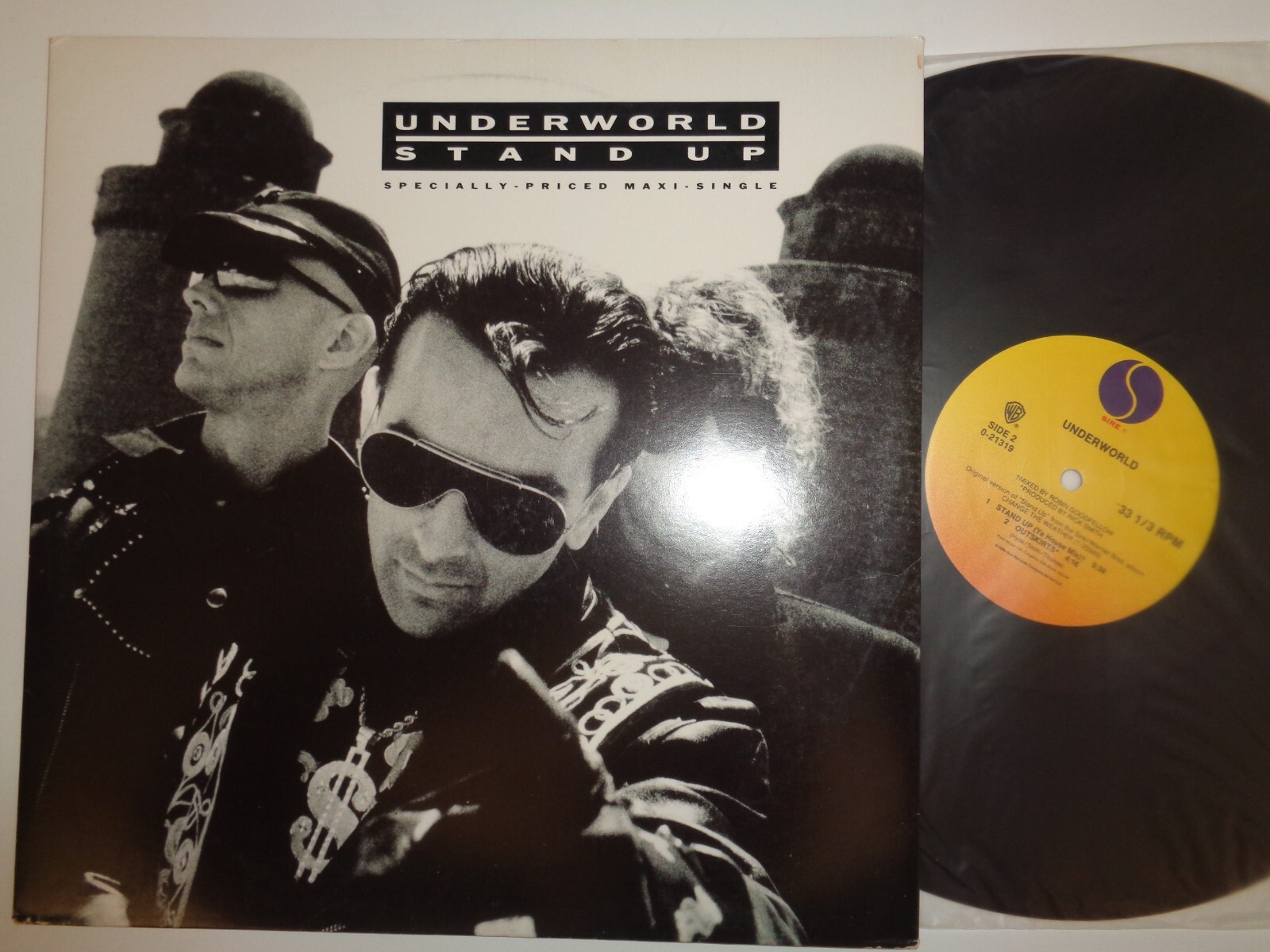 Underworld Stand Up Promo 12″ Maxi-Single Sire 0-21319 1989 freur electro dance