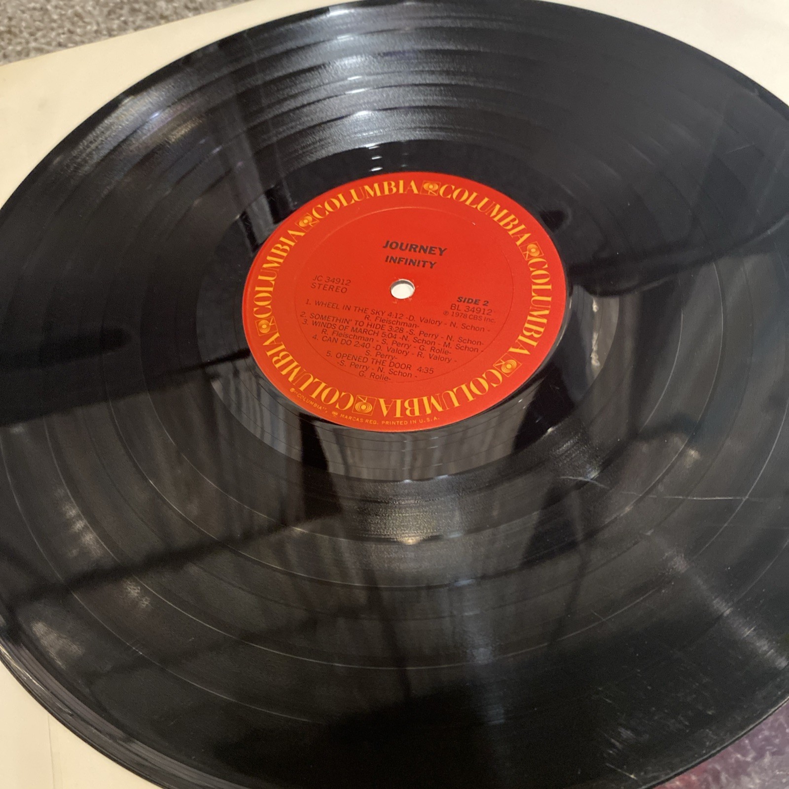 Journey Infinity Vinyl LP Record JC 34912 Original Lyric Inner Sleeve 1978 Rock