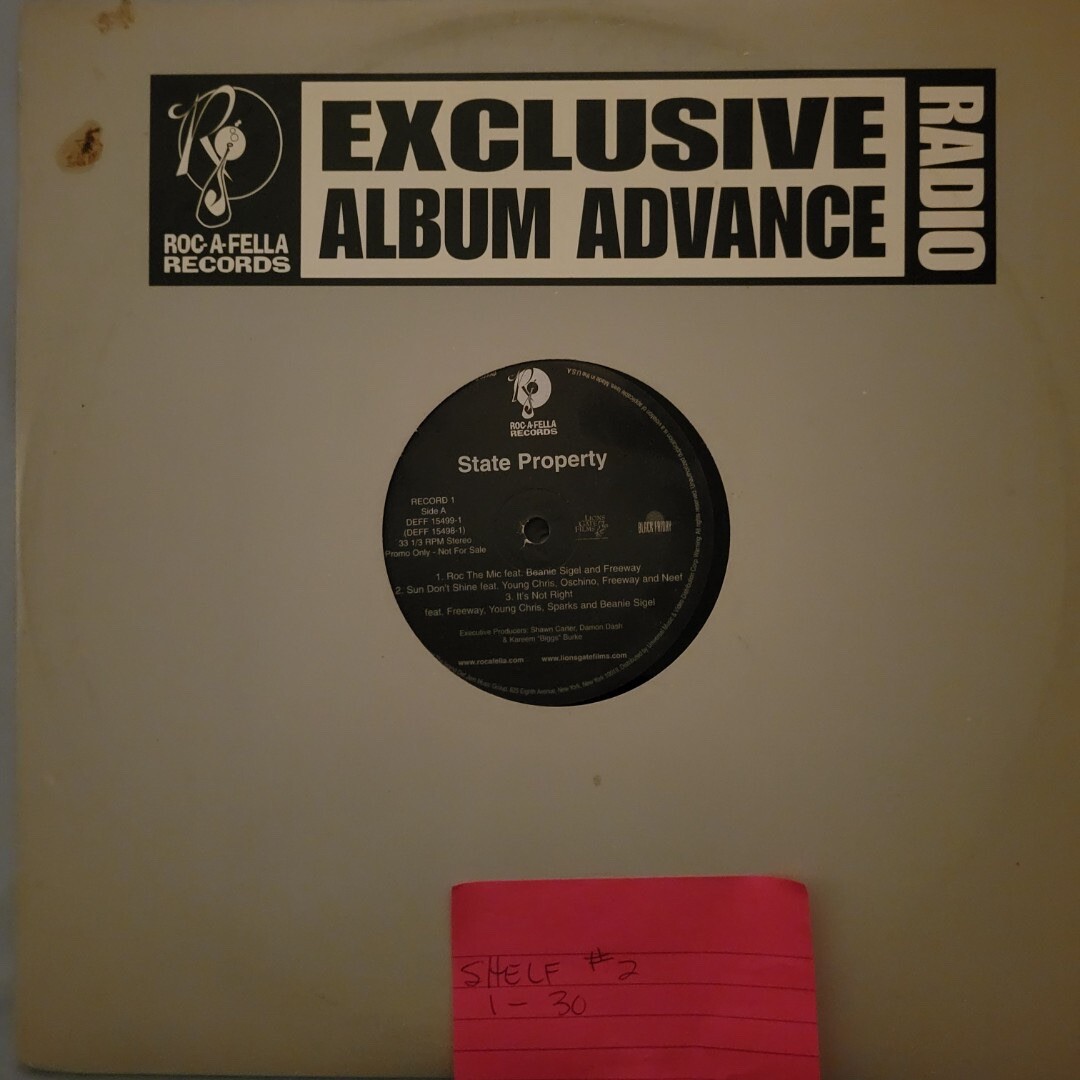2002 STATE PROPERTY RADIO ALBUM ADVANCE 2X LP ROC-A-FELLA 12” DJ PROMO VINYL