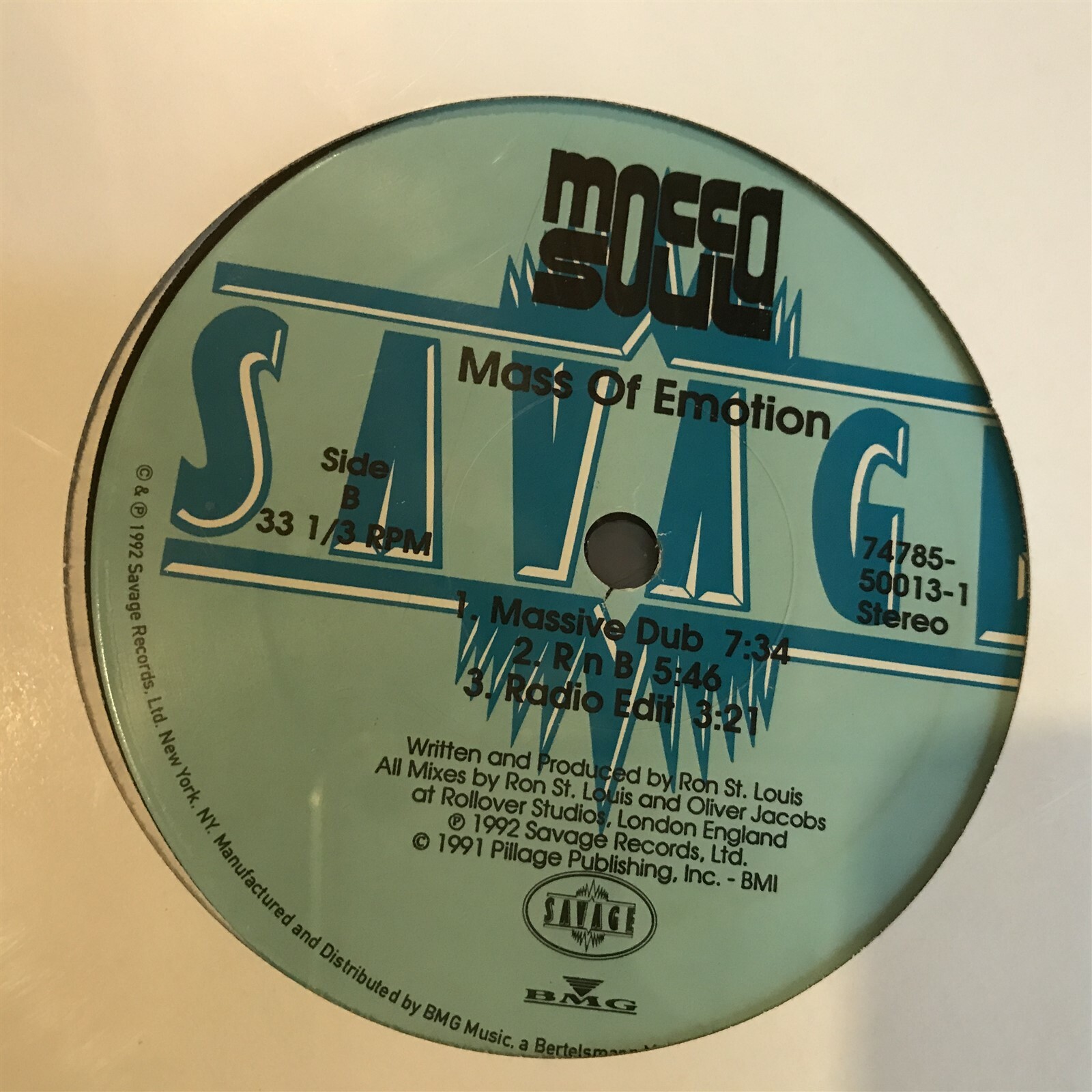 [EDM/DANCE/ELECTRONICA]~SEALED 12″~MOCCA SOUL~Mass Of Emotion~{x5 Mixes]~{1992~S