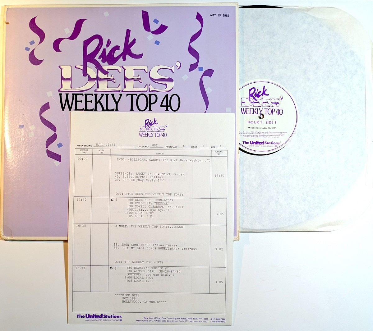Rick Dees Weekly Top 40 May 10 1985 4xLP Radio Show *EXC* w/CUE Madonna Jagger