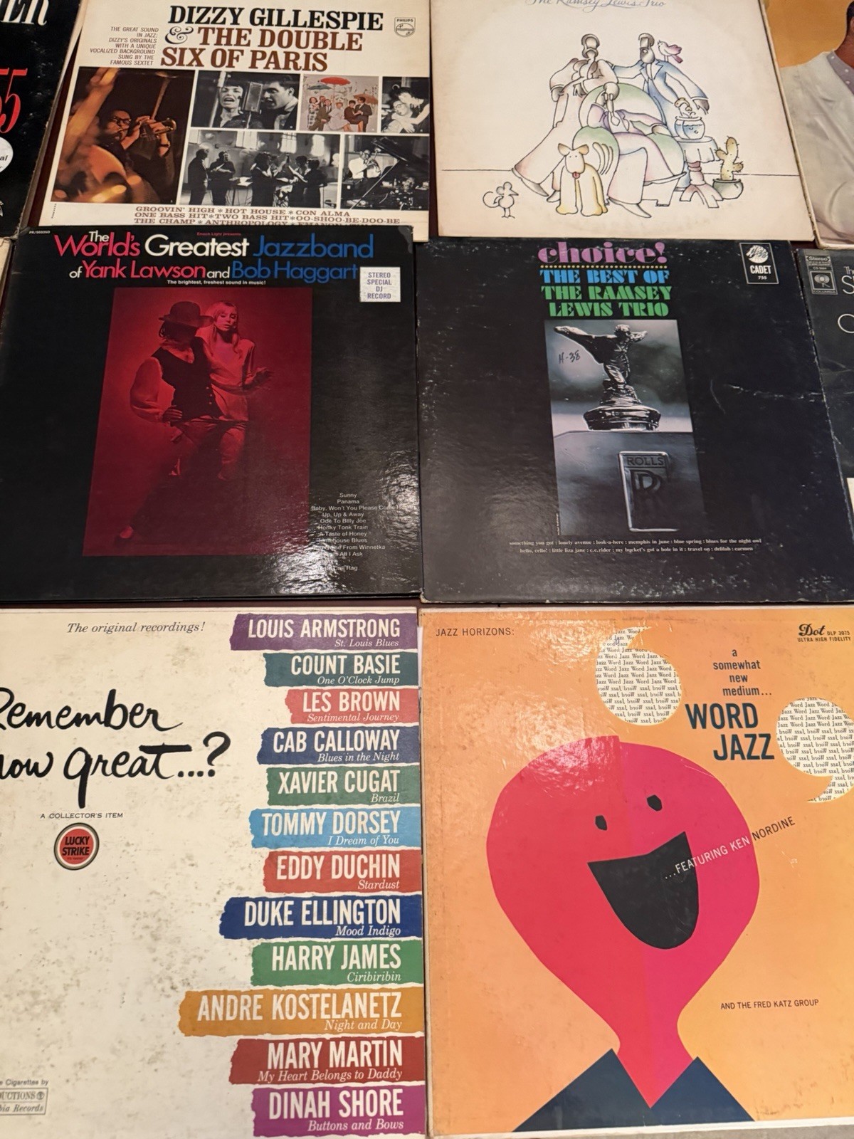 24 Vintage Jazz LP Record Lot Ellington Armstrong Nat King Cole Ramsey Lewis