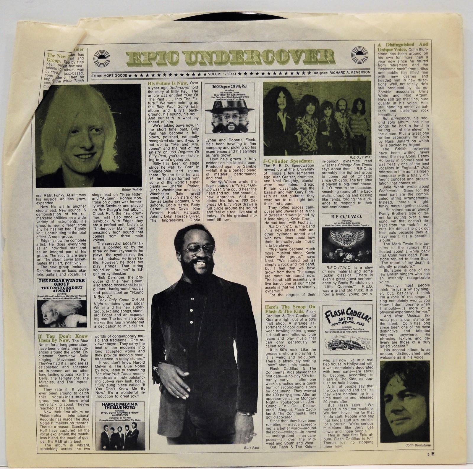 “Edgar Winter’s White Trash Roadwork” w/ Rick Derringer Double LP 1972 KEG 31249