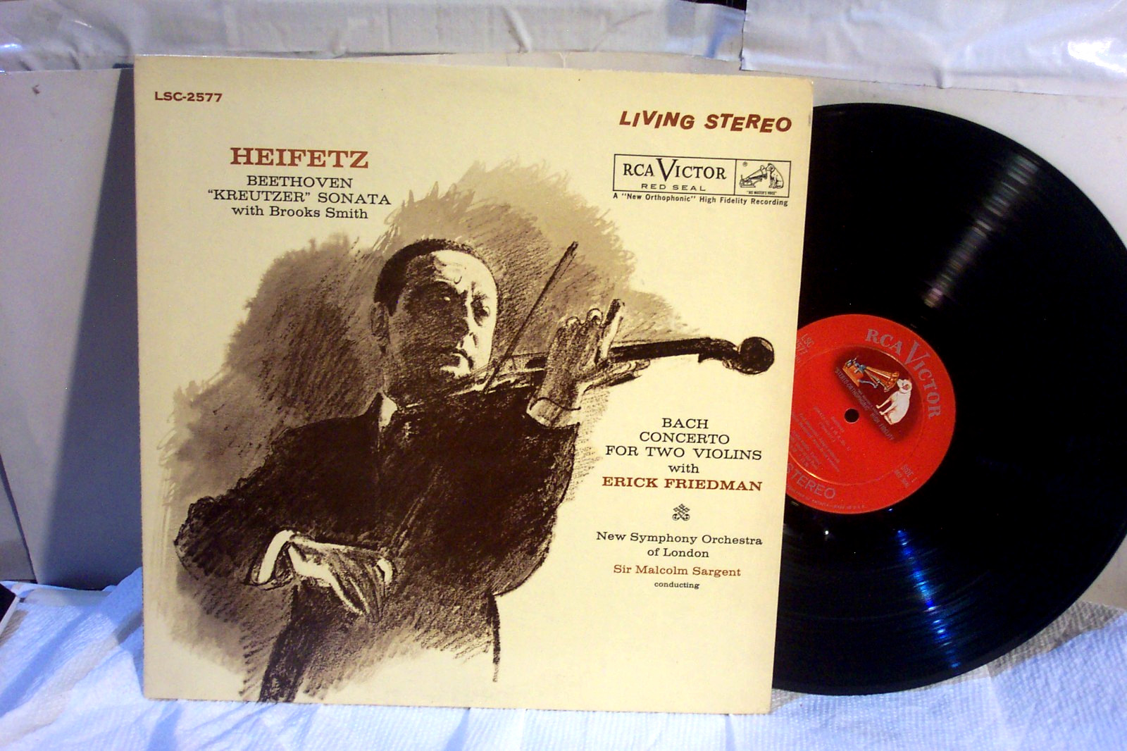 HEIFETZ LP “Beethoven Sonata# 9, Bach Double Violin Concerto” RCA SD 1S/1S EX/NM