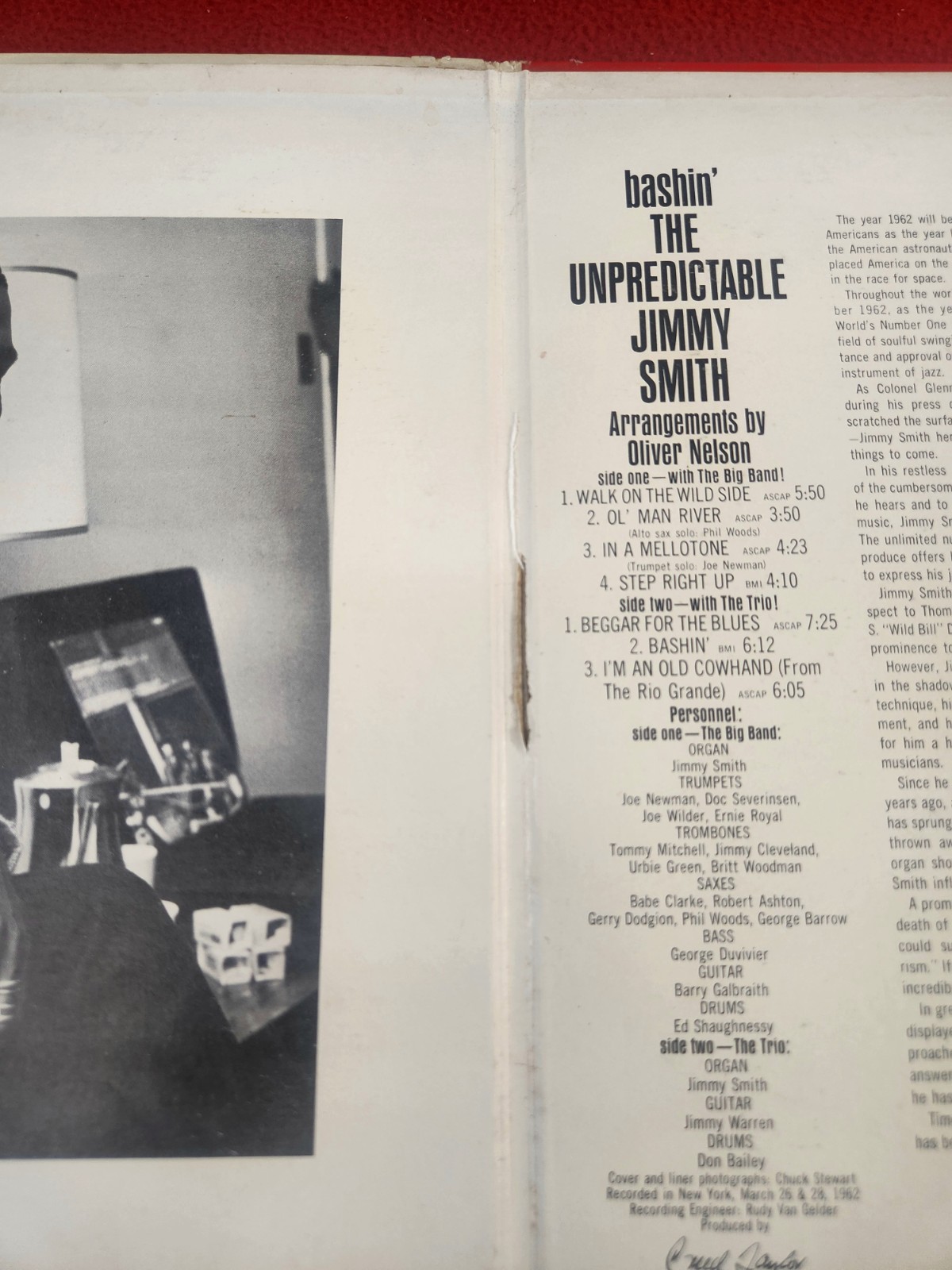 The Unpredictable Jimmy Smith *Signed* Vinyl, Bashin’, Verve Records