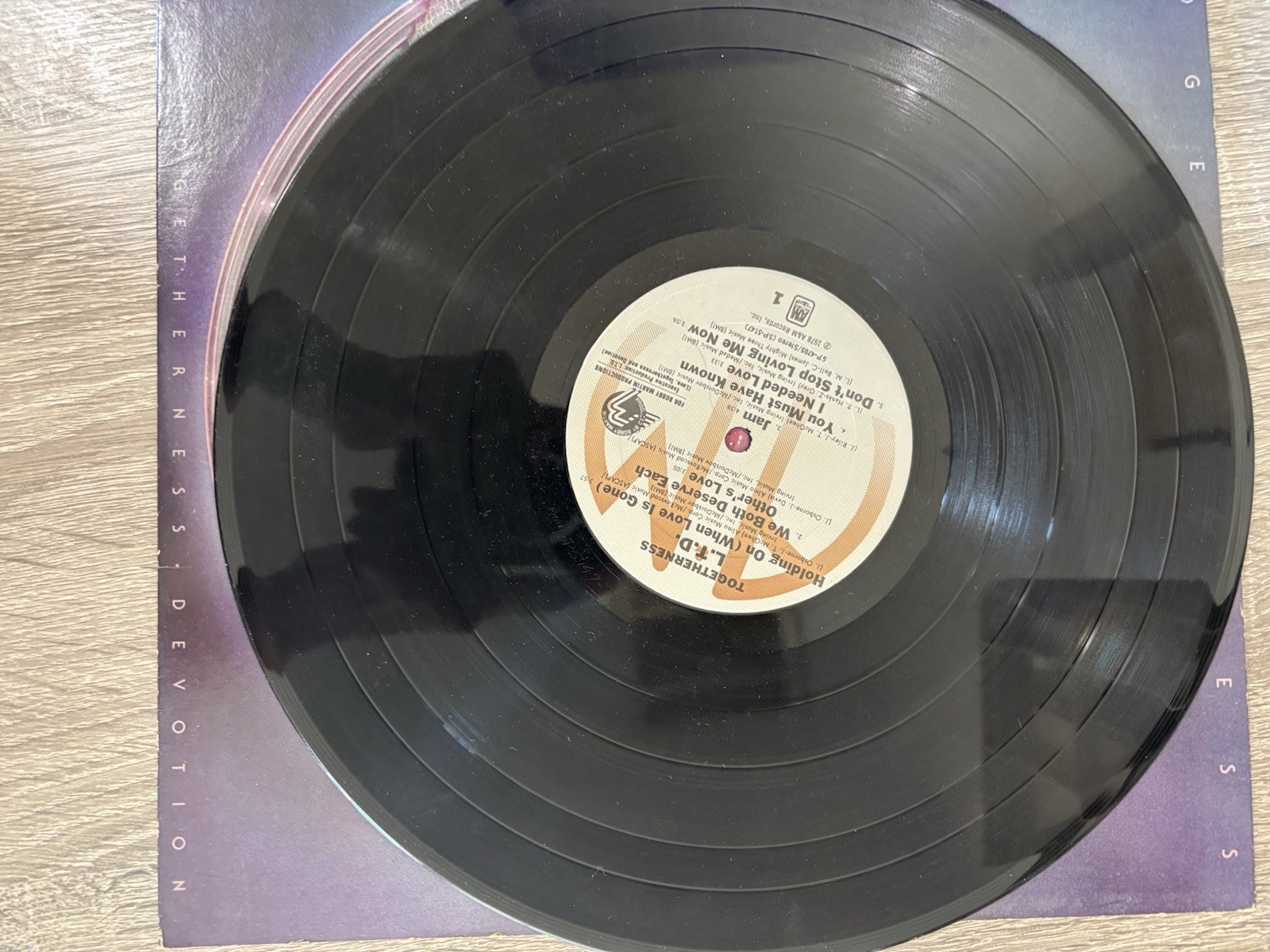 L.T.D. Togetherness 12″ Black Vinyl LP 33 RPM A&M 1978 Funk Soul