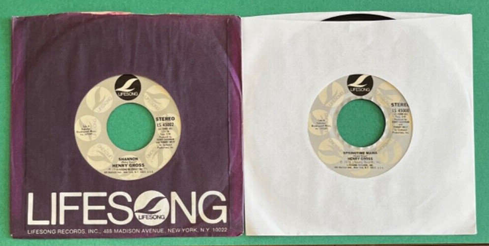Lot Of 2 Henry Gross – 45RPM – Shannon, Pokey, Springtime Mama, Overton Square