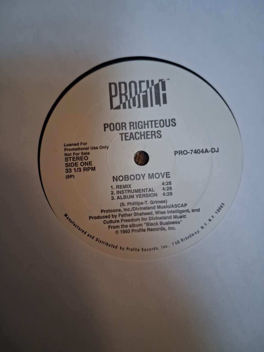 Poor Righteous Teachers Nobody Move. Has Hype Sticker
