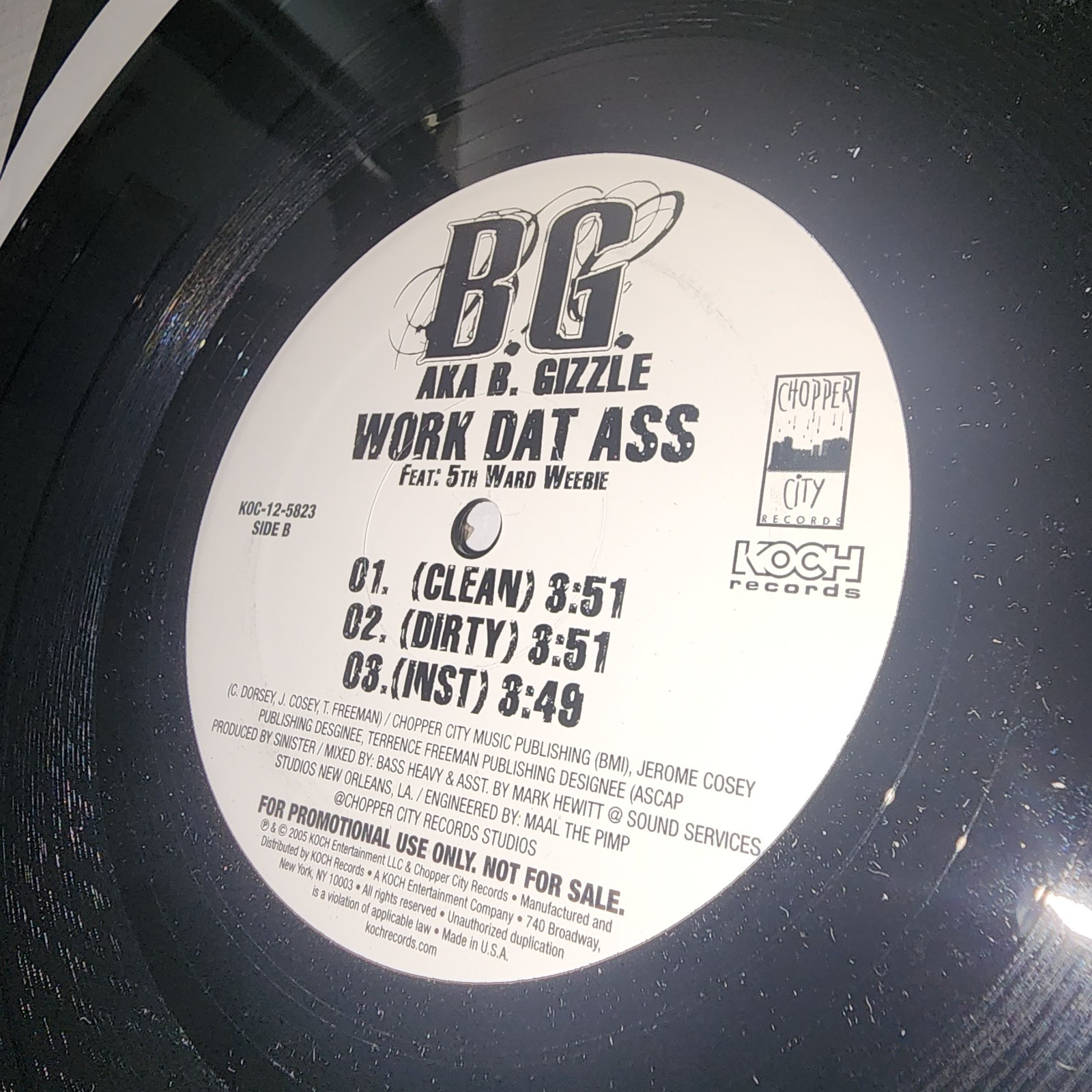 B.G., Fool With It Work That Ass 12″ Very Good Condition Vinyl Promo 3959932903