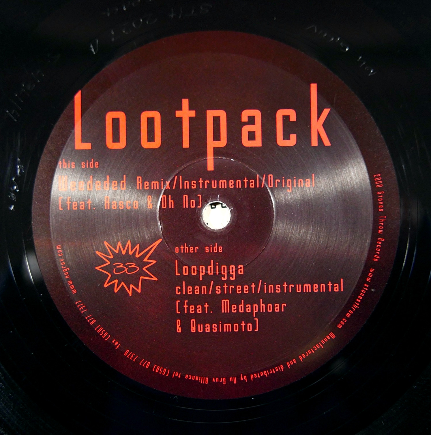 Lootpack Madlib Quasimoto Weeded Remix Loopdigga 12″ STH20271 Stones Throw 2000