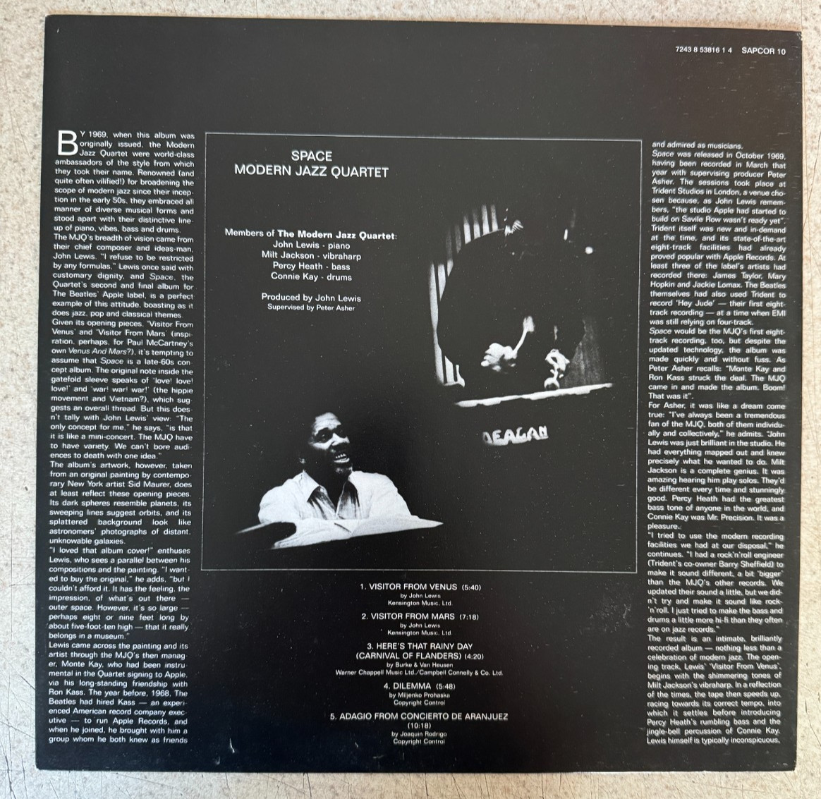 Modern Jazz Quartet Space Vinyl Record Apple UK NEW