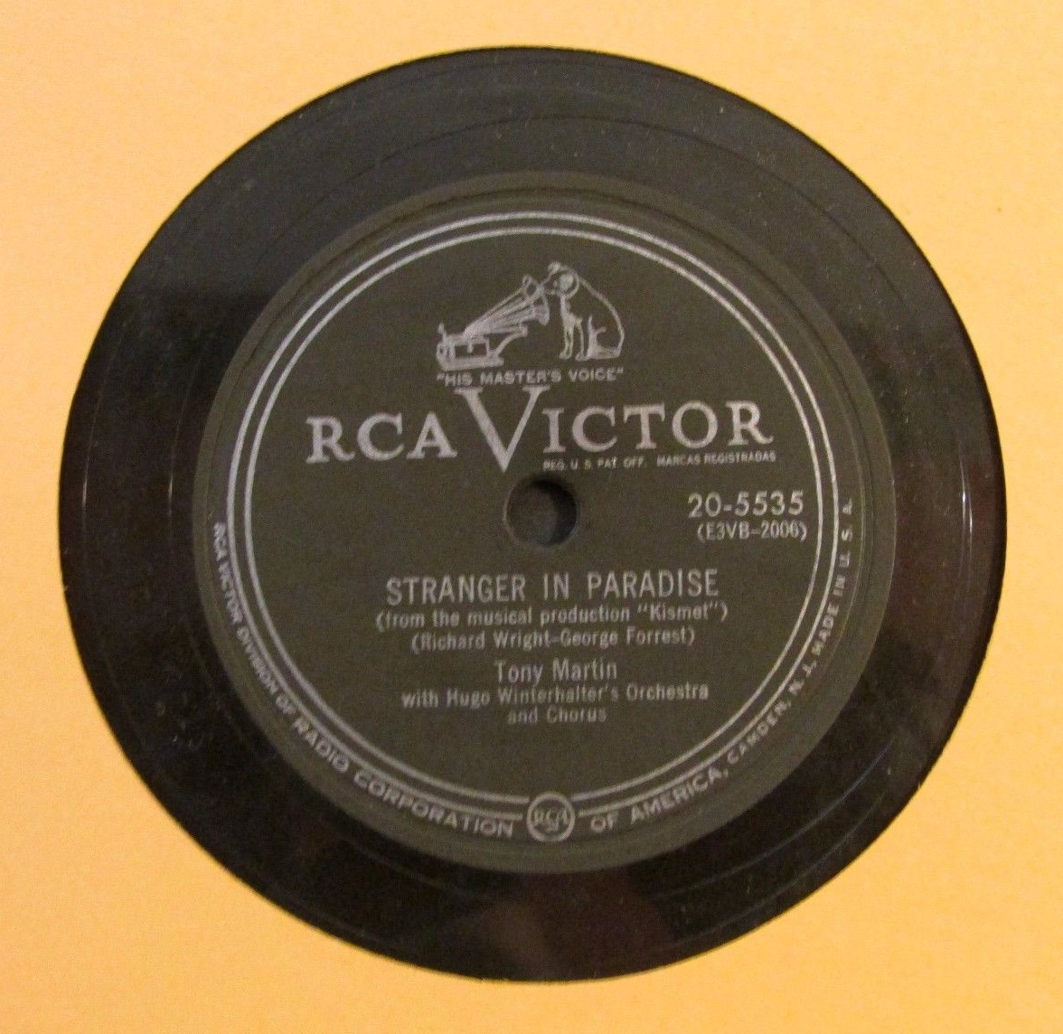 TONY MARTIN / STRANGER IN PARADISE / I LOVE PARIS / 78 RPM