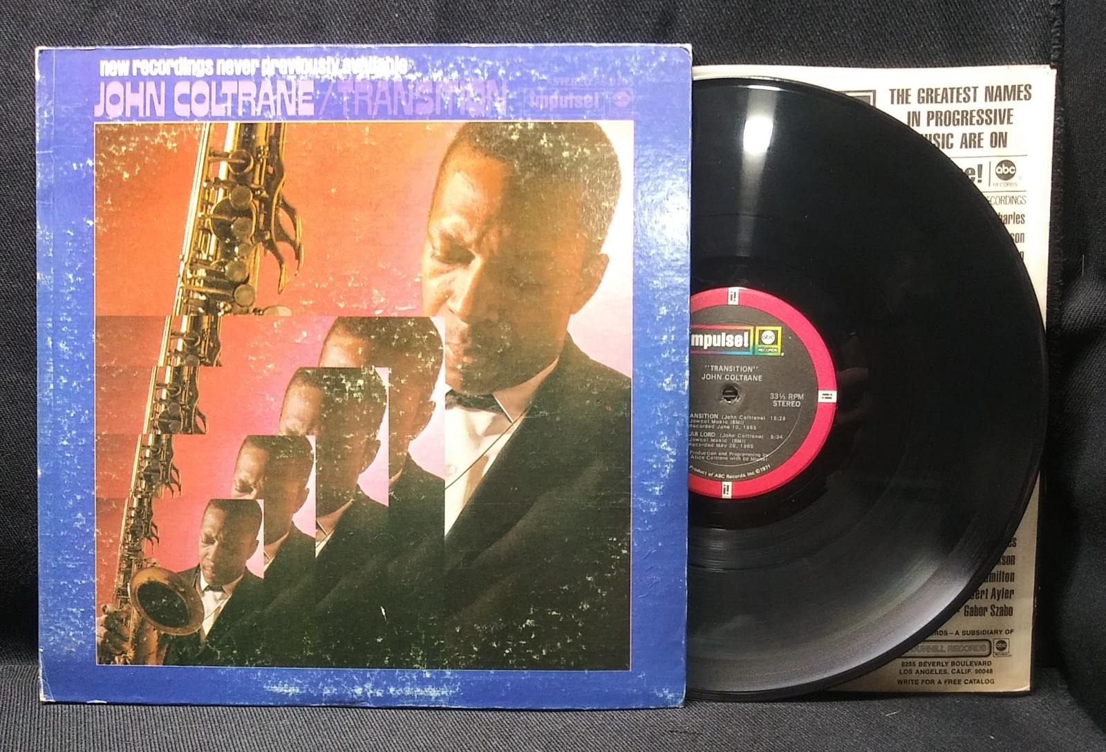 First pressing jazz lp JOHN COLTRANE Transition 1970 Impulse/ABC AS-9195 EX/V+