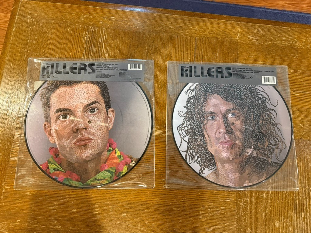 THE KILLERS Vinyl Picture Discs. Rare 12″ HUMAN & SPACEMAN (& Bright Eyes Cover)