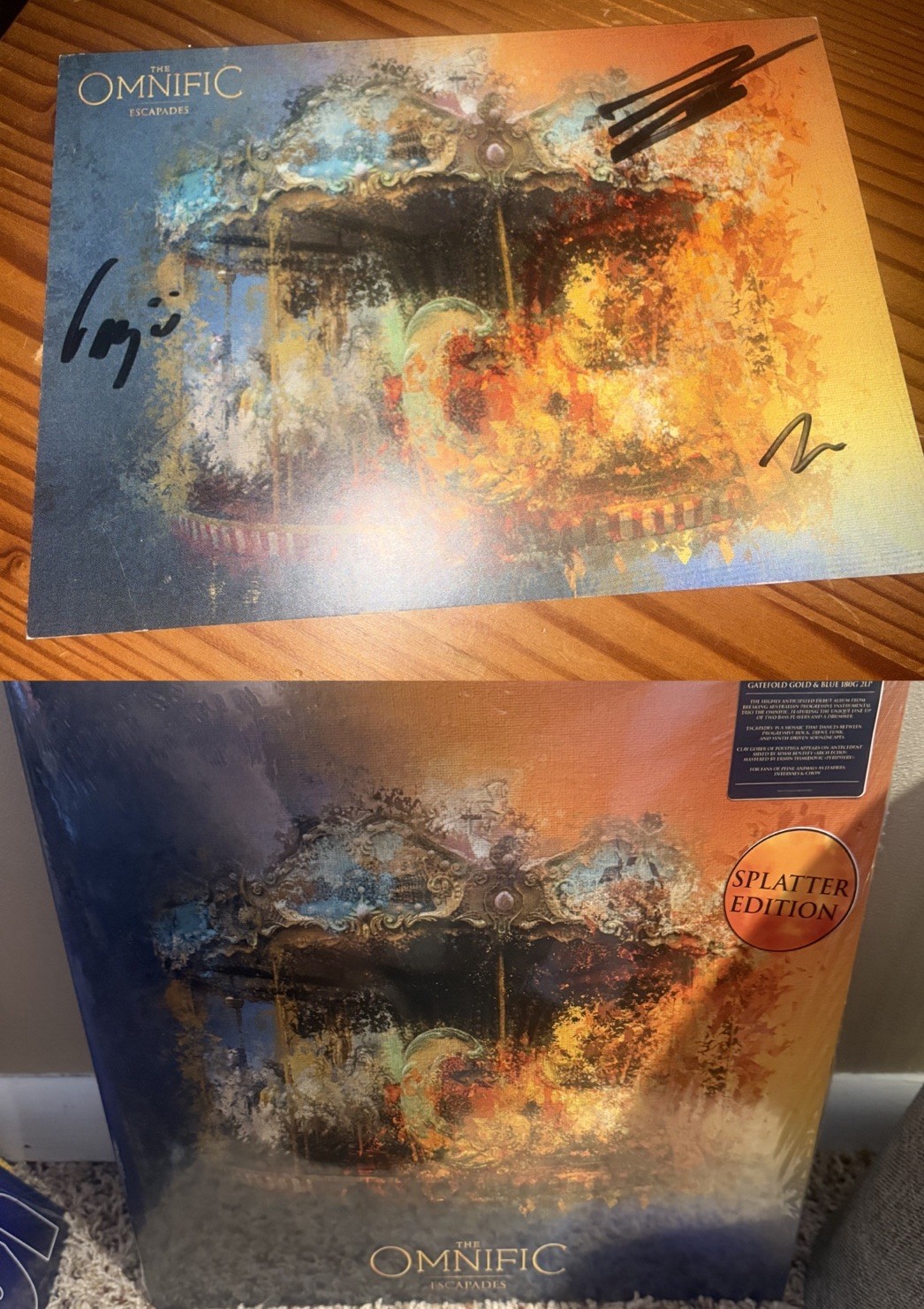 The Omnific – Escapades. 2LP, Album, Gold & Blue Splatter (Ltd. of 100) Sealed!