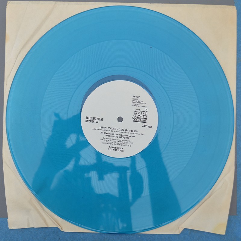 LP New ELO Living Thing Promo Only Blue Vinyl One Sided 12″ Ships Free In USA