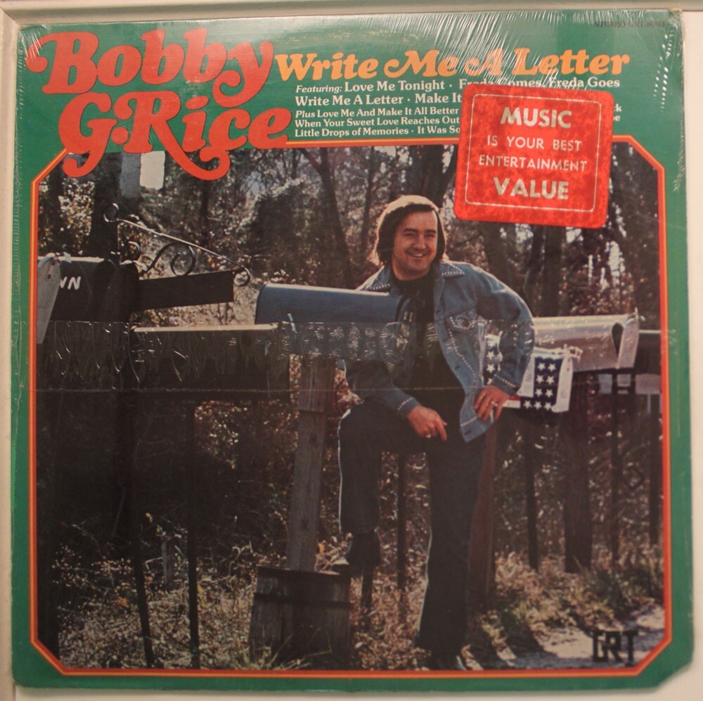 Bobby G. Rice Lp Write Me A Letter On Grt – Sealed / Sealed (Corner Cut)