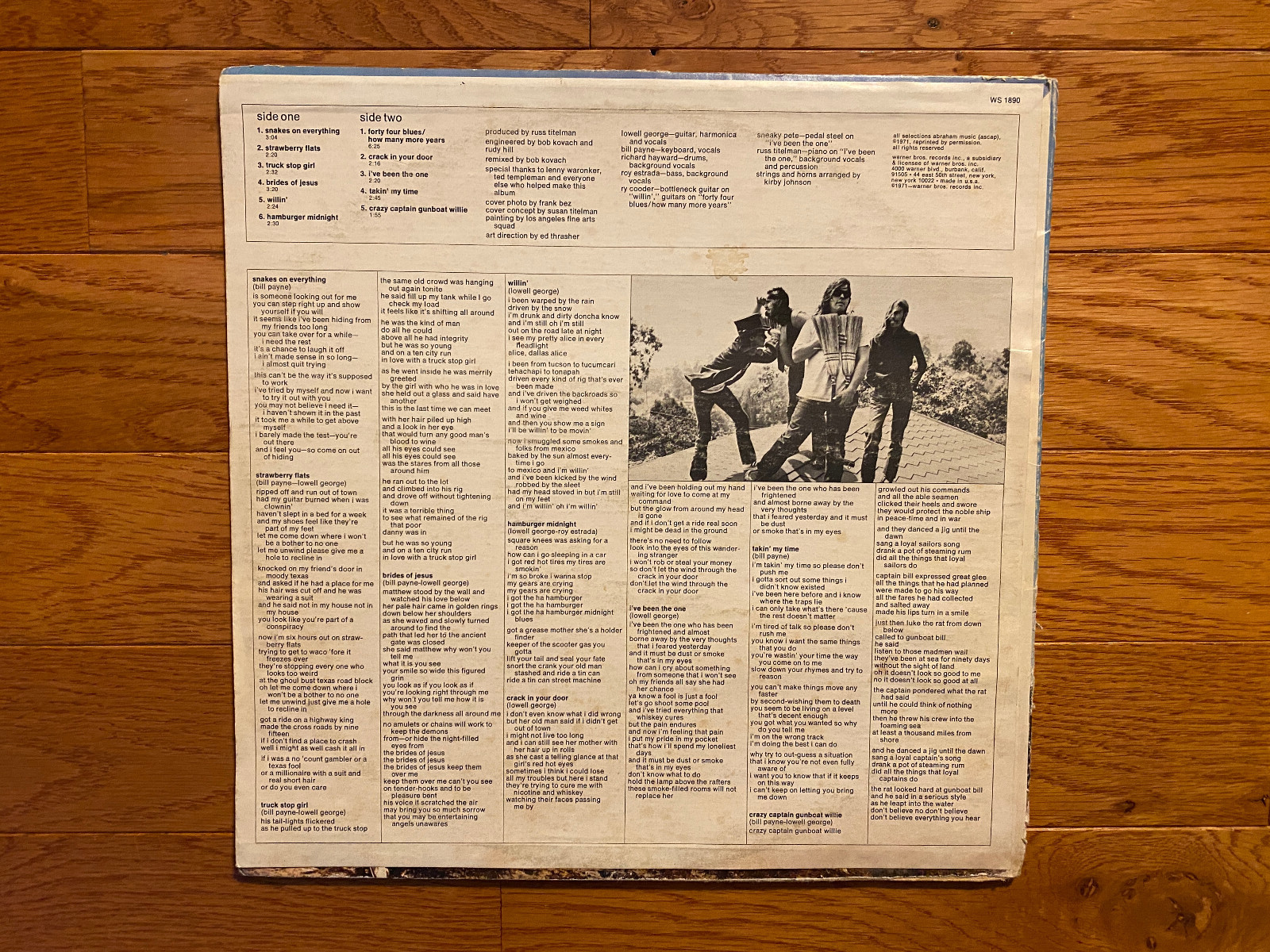 Little Feat – Self Titled LP Warner Bros. WS 1890 1976 Pressing