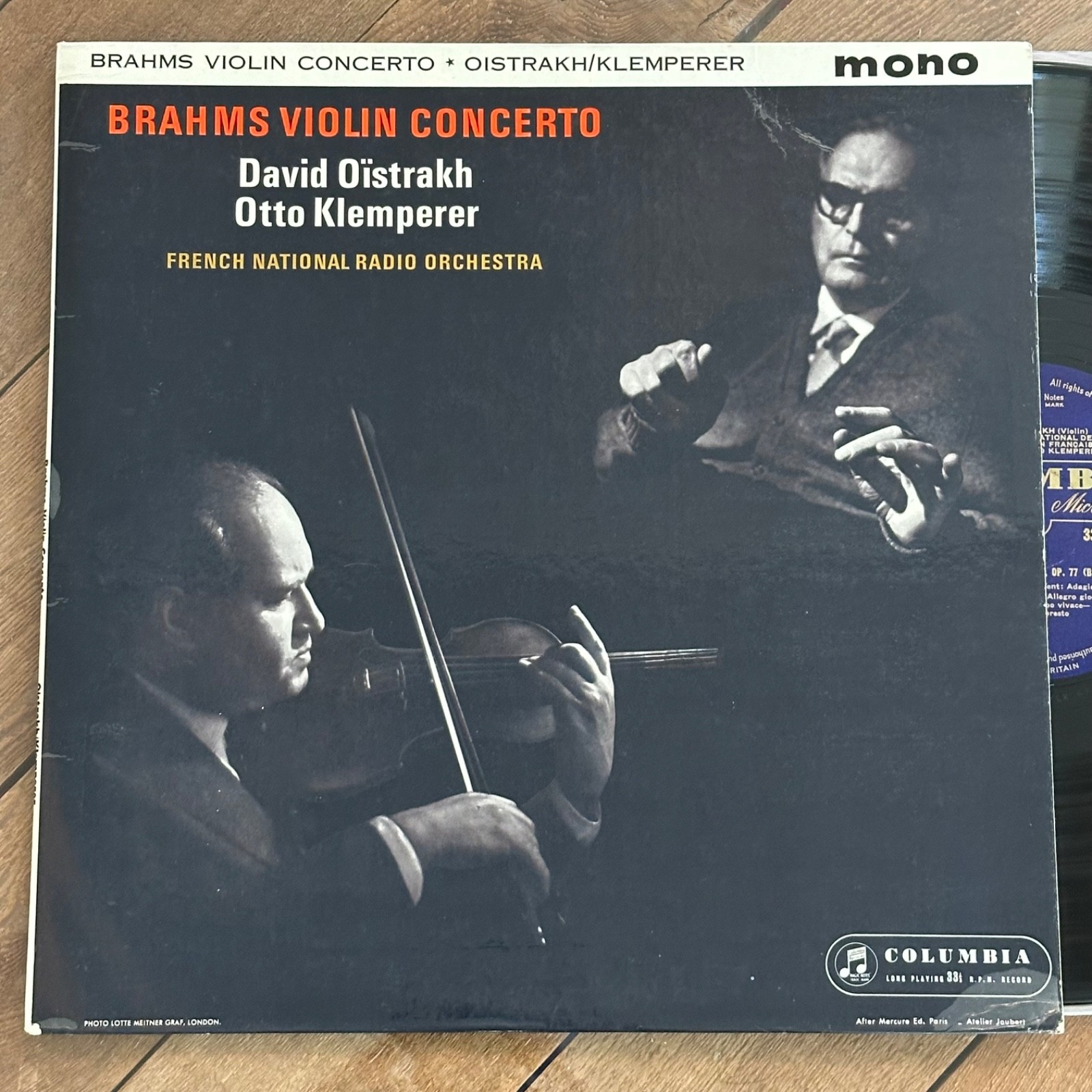 Oistrakh Klemperer NM! ED1 Columbia lp UK Brahms Violin CX 1765
