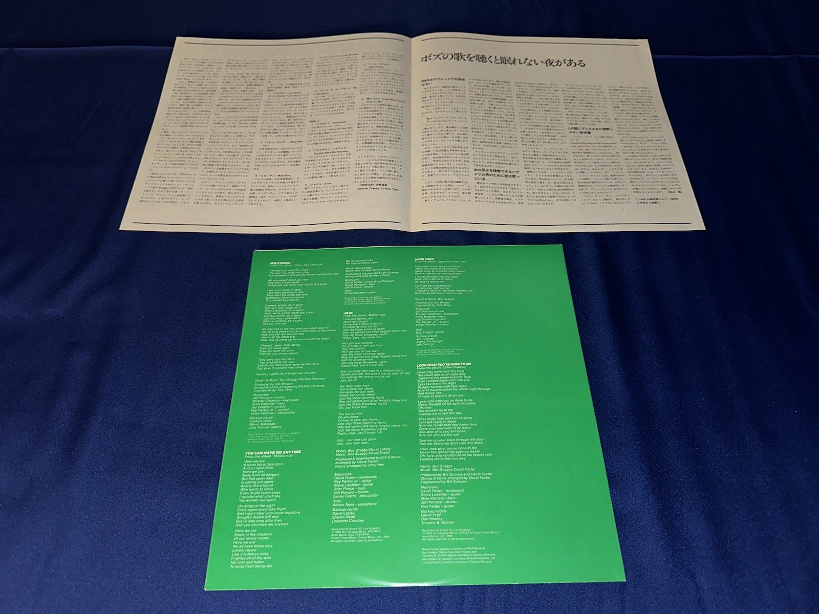 BOZ SCAGGS “HITS” PROMO Japan 1st Press in Shrink Obi Audiophile Top Shelf NM
