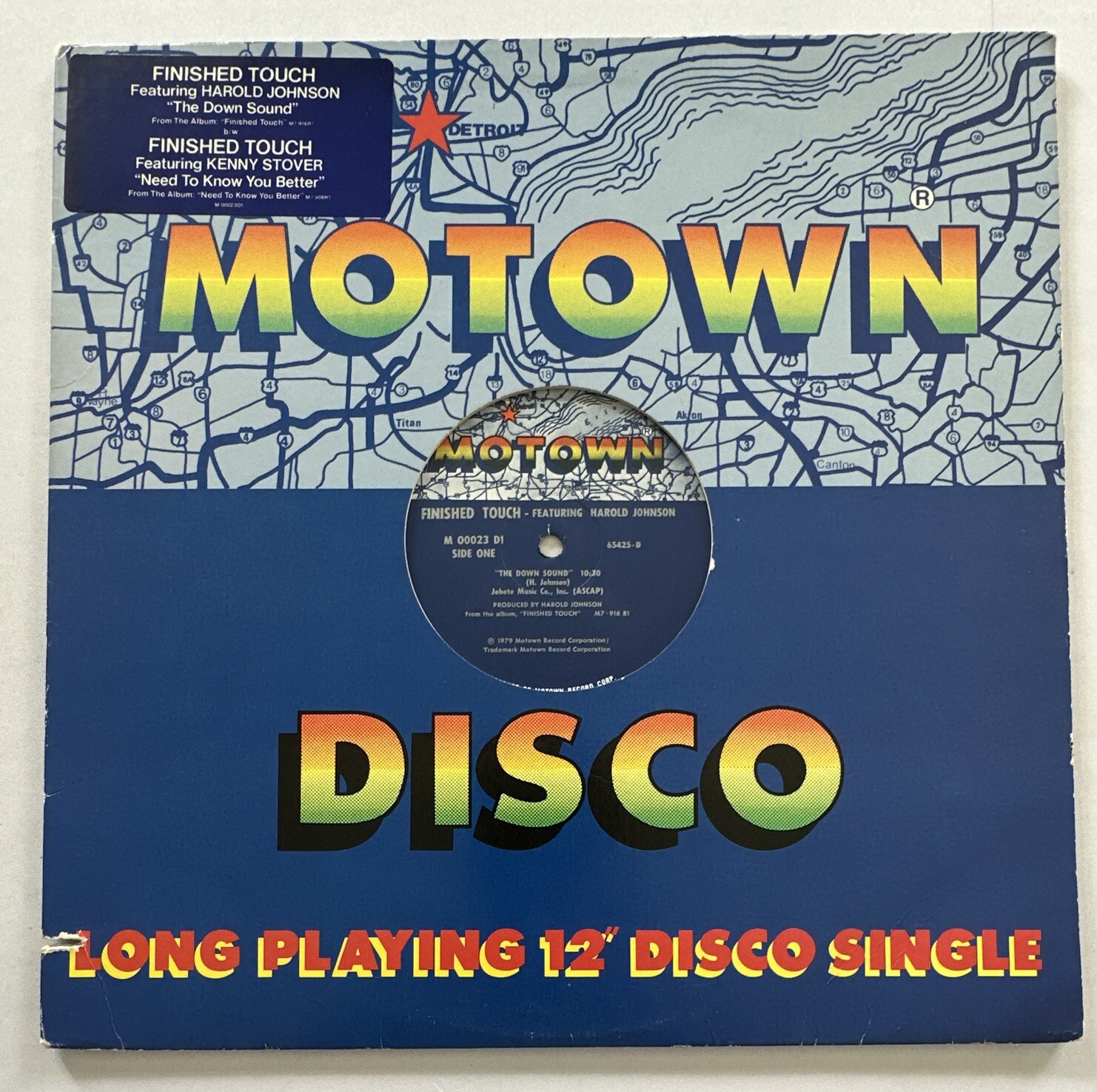 Finished Touch The Down Sound 1979 Motown 12” Vinyl Record Soul Disco Vg+ / Vg+