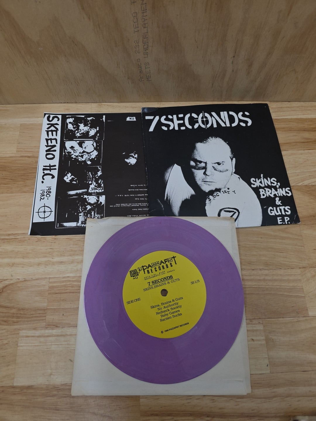 7 Seconds Punk Rock 7” 45 Skin’s Brains And Guts 1989 Vinyl Record