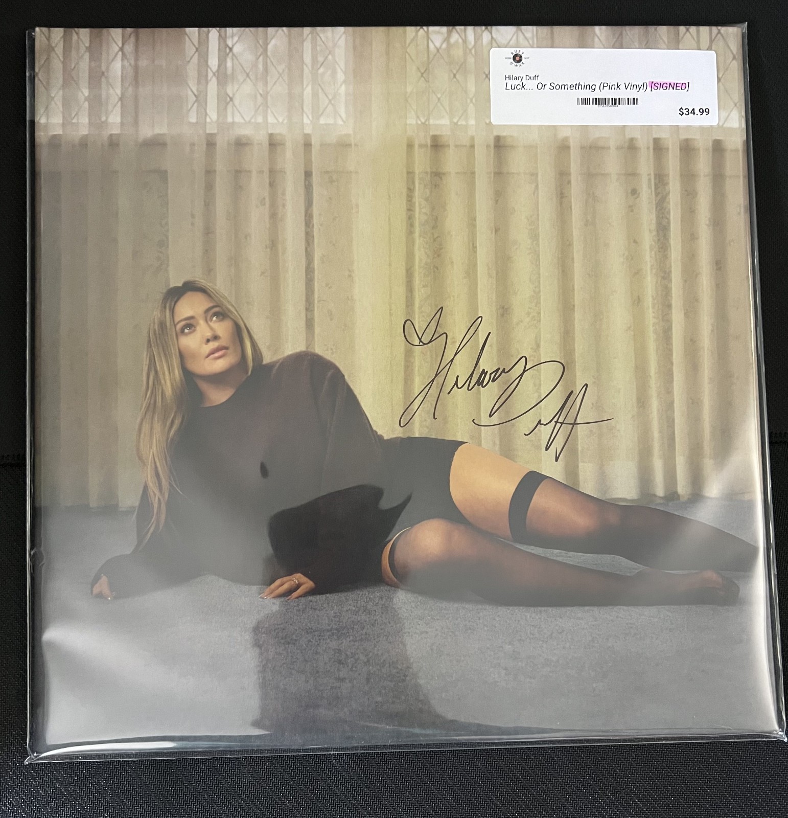 *HAND-SIGNED COVER IN PERSON* Hilary Duff – “Luck…Or Something” Pink Vinyl