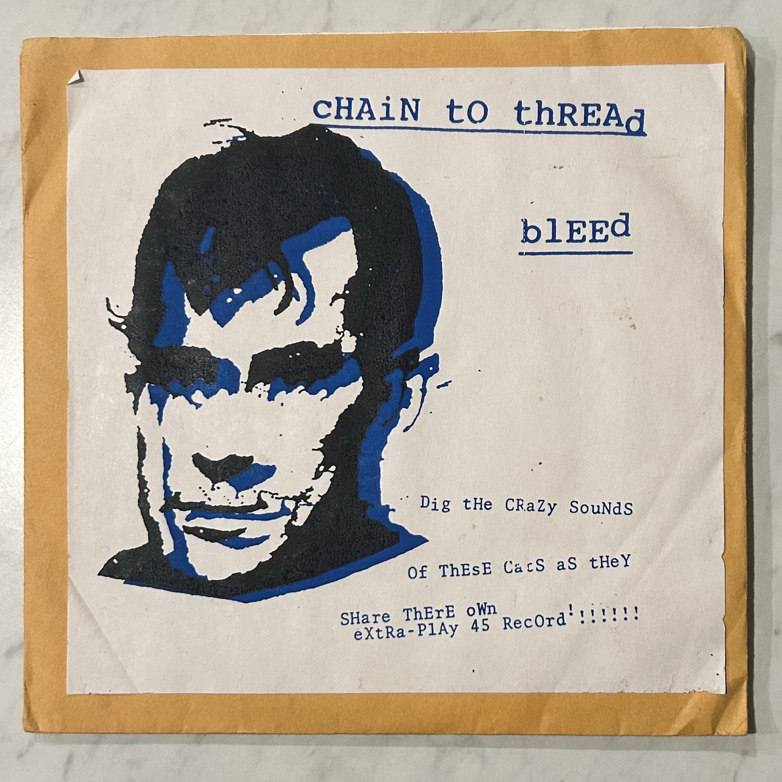 Chain To Thread / Bleed 7″ 1994 Hardcore Emo Downcast Policy Of 3 VG+ W Inserts