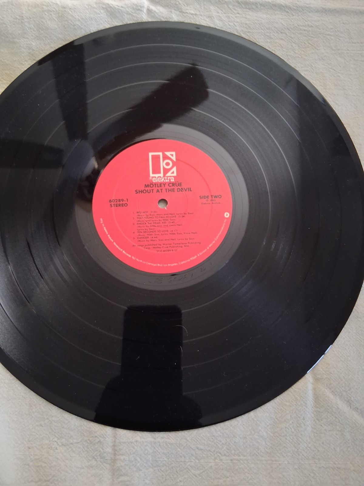 Mötley Crüe Shout at the Devil Elektra Vinyl LP Original Inner Sleeve