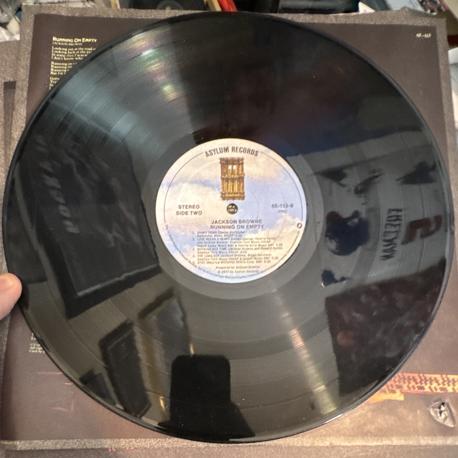 Jackson Browne Running On Empty 12″ Vinyl LP 1977 Asylum 6E-113 Rock Black