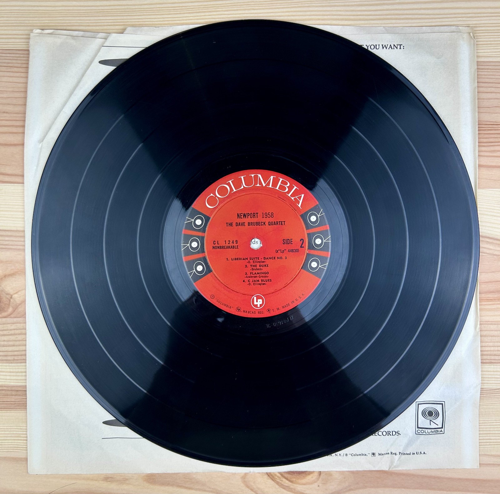 The Dave Brubeck Quartet – Newport 1958 – CL 1249 – 1959 Columbia Records 12in