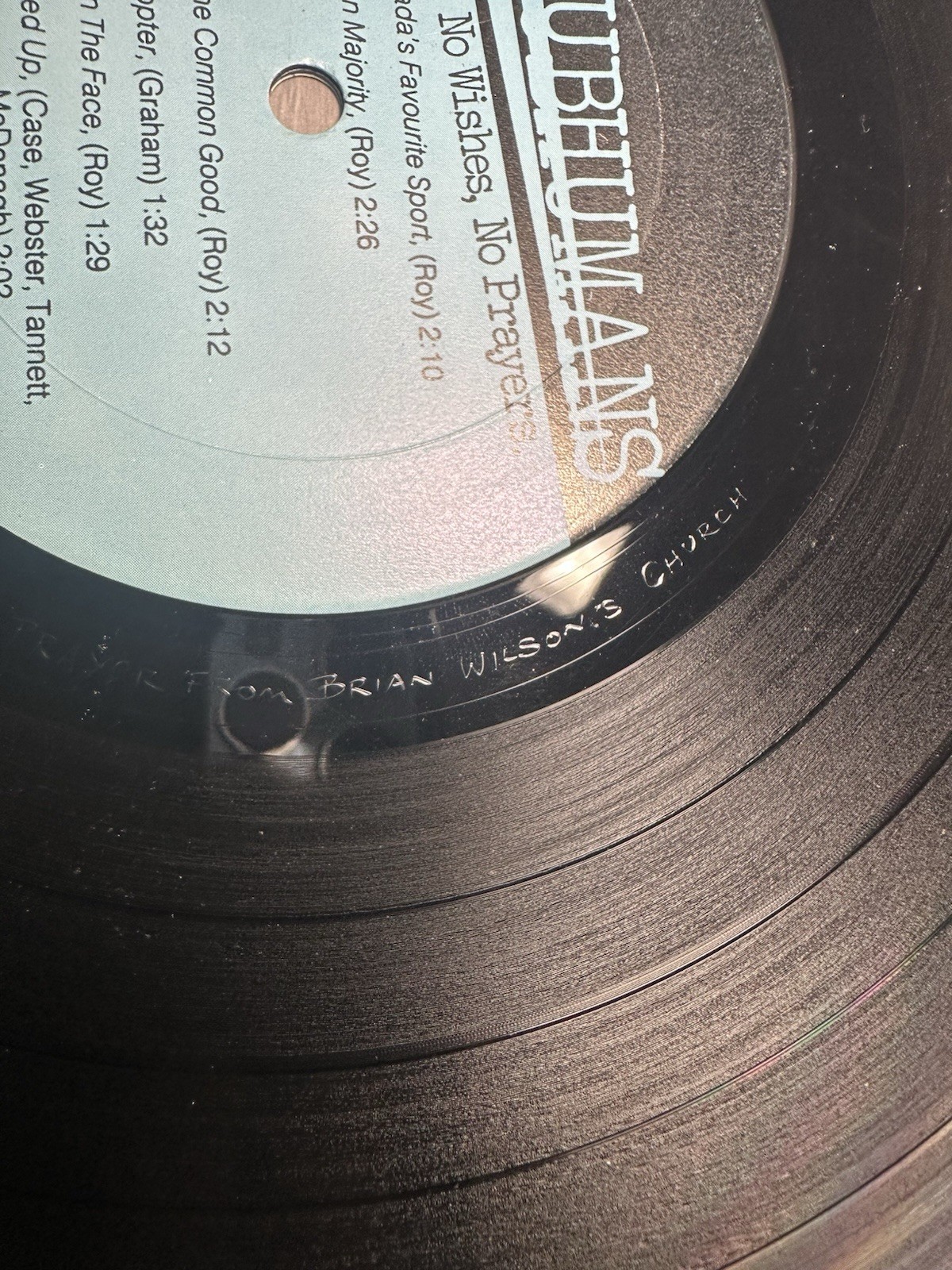Subhumans Canada No Wishes No Prayers LP 1983 US 1st SST 018 Dead Wax Etched