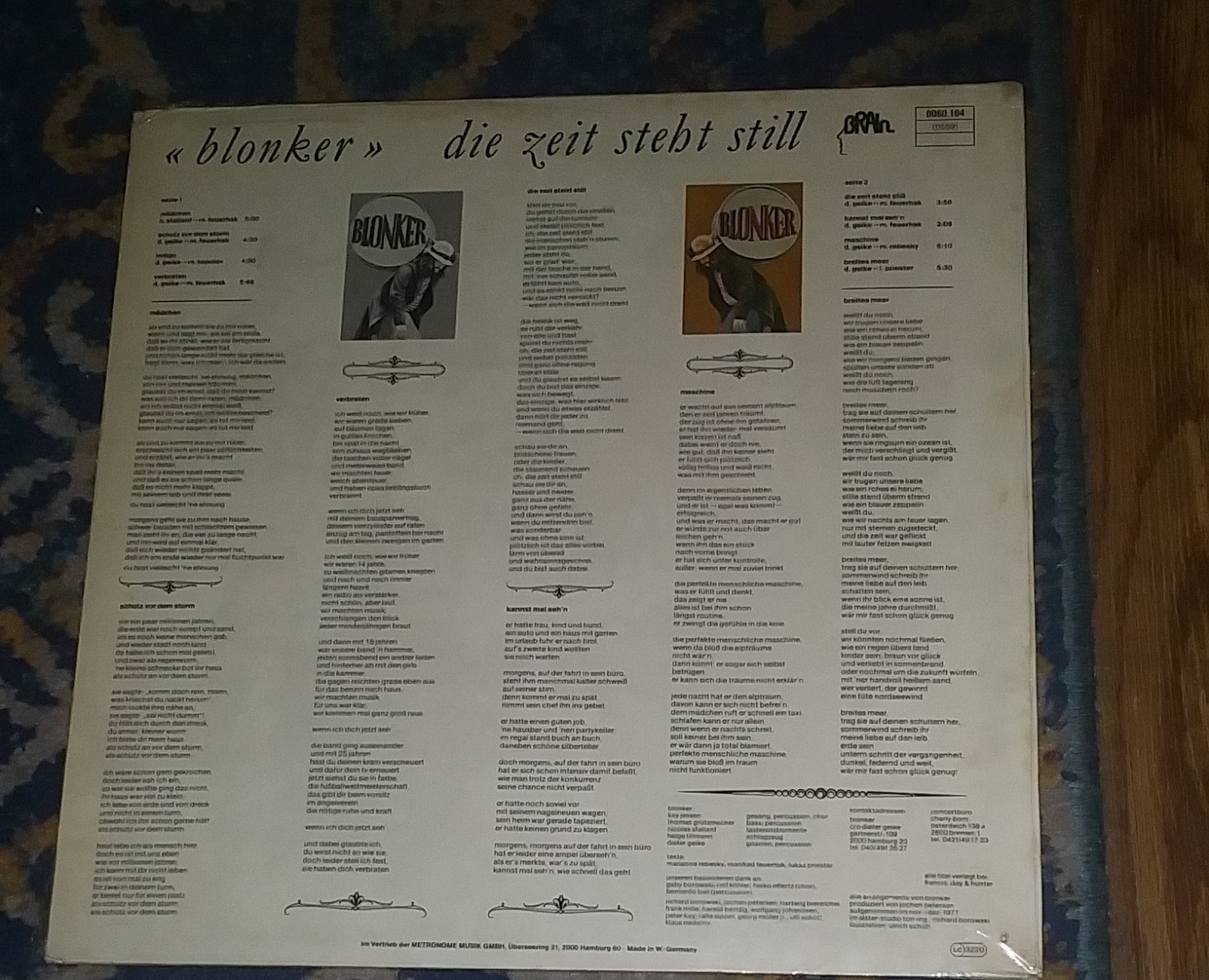 DIE ZEIT STEHT STILL / BLONKER 1978 BRAIN LP in Original Shrink KRAUTROCK/PROG