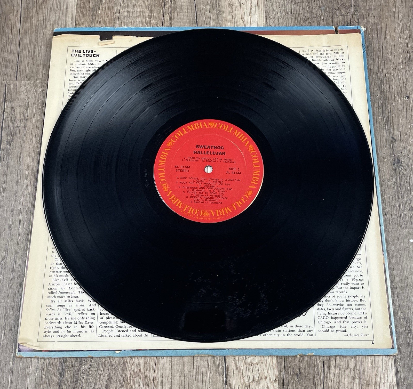 Sweathog – Hallelujah 1972 First Edition Vinyl LP Classic Southern Rock VG
