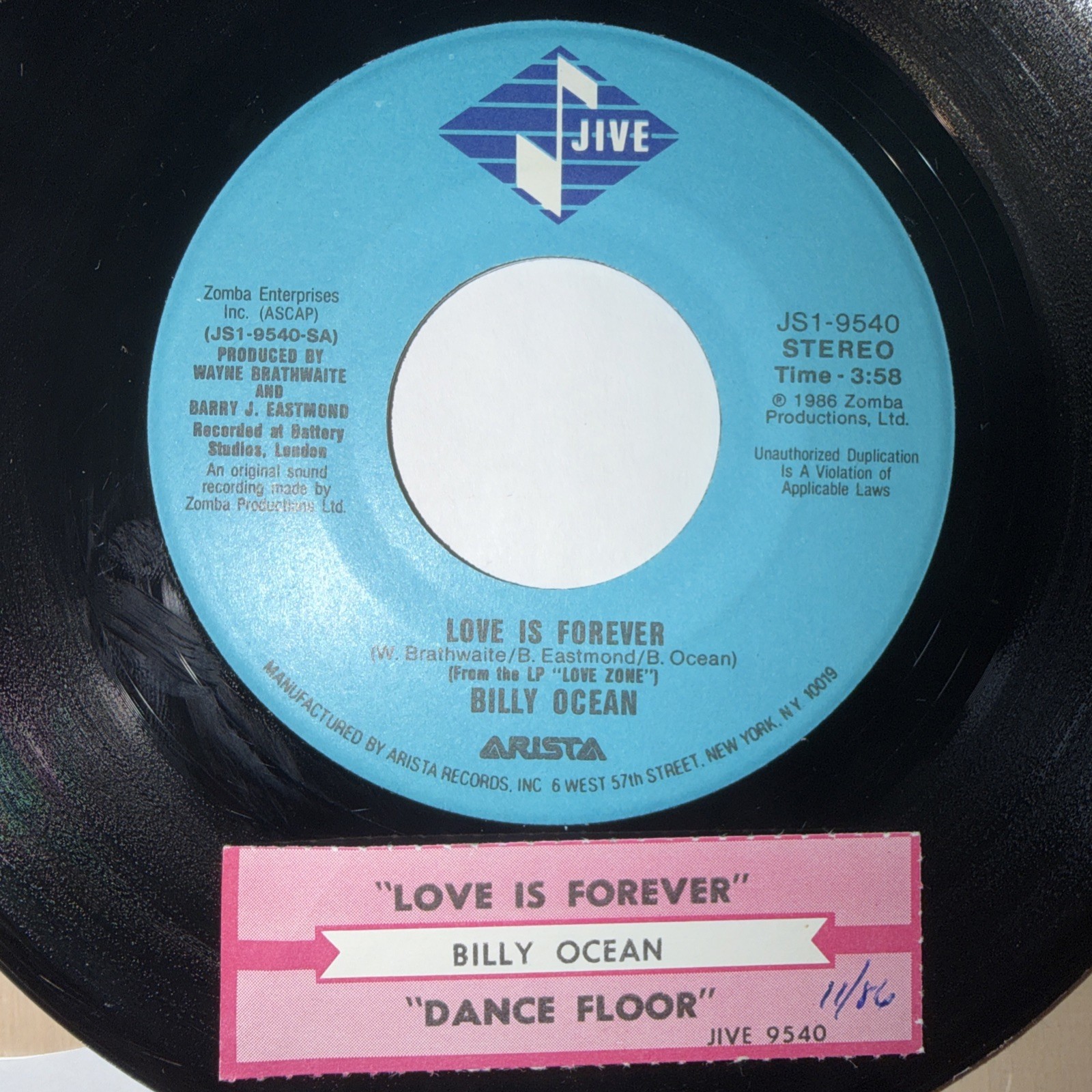 BILLY OCEAN 45 Love Is Forever / Dancefloor