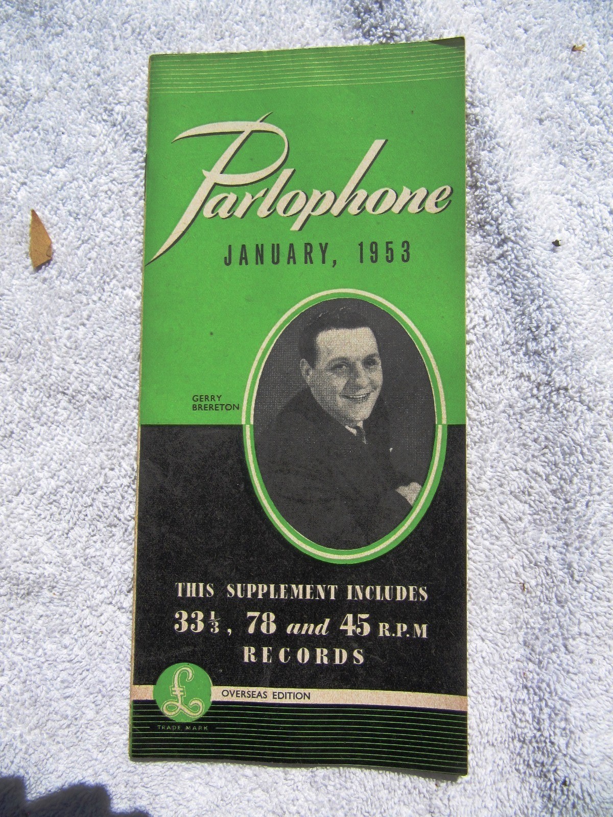 Jan 1953 British PARLOPHONE Supplement Gerry Brereton Record Overseas CATALOG 45