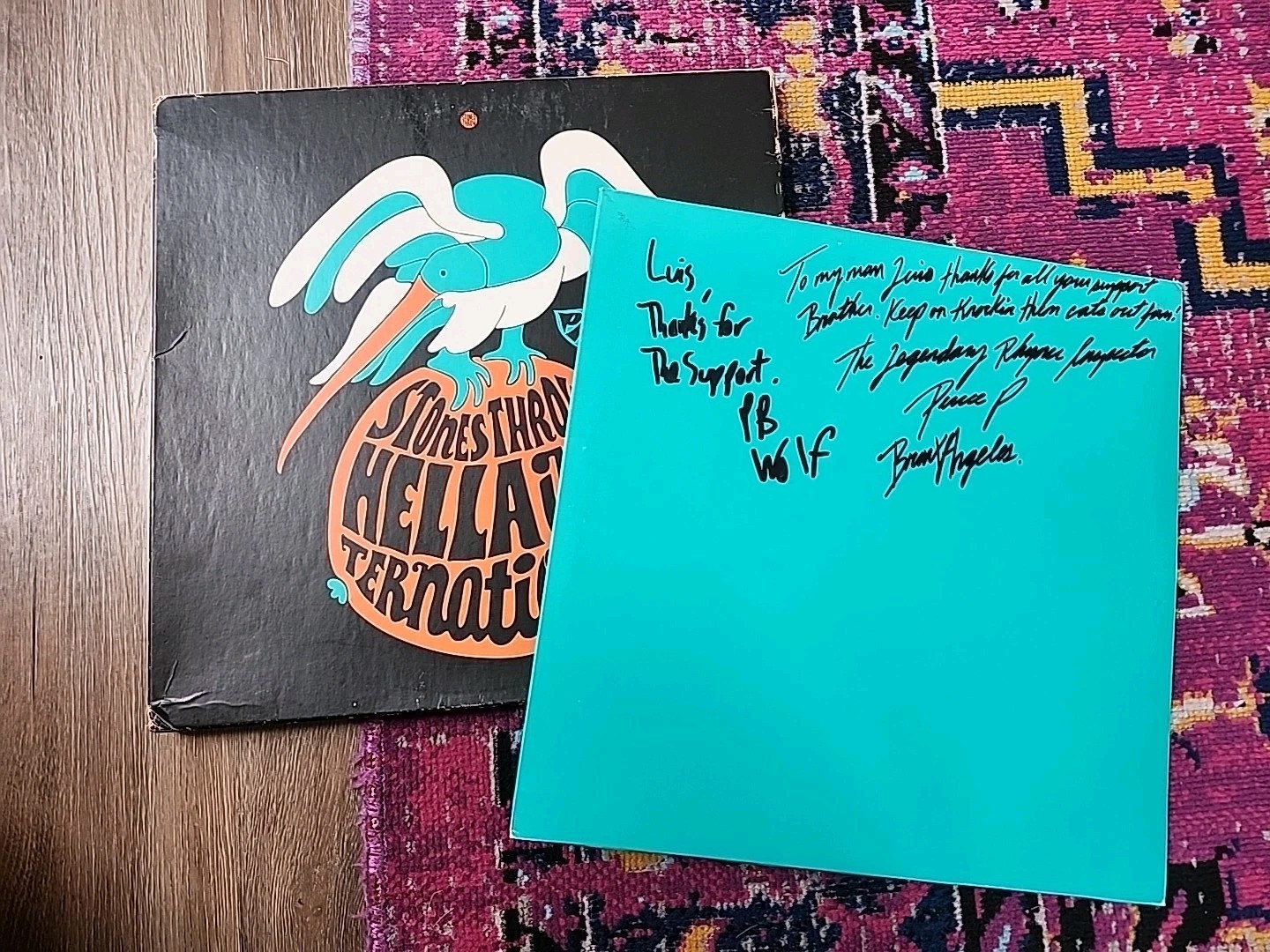 HELLA INTERNATIONAL, Signed, LP record, 3 LPs, Stones Throw, J Dilla Hip Hop