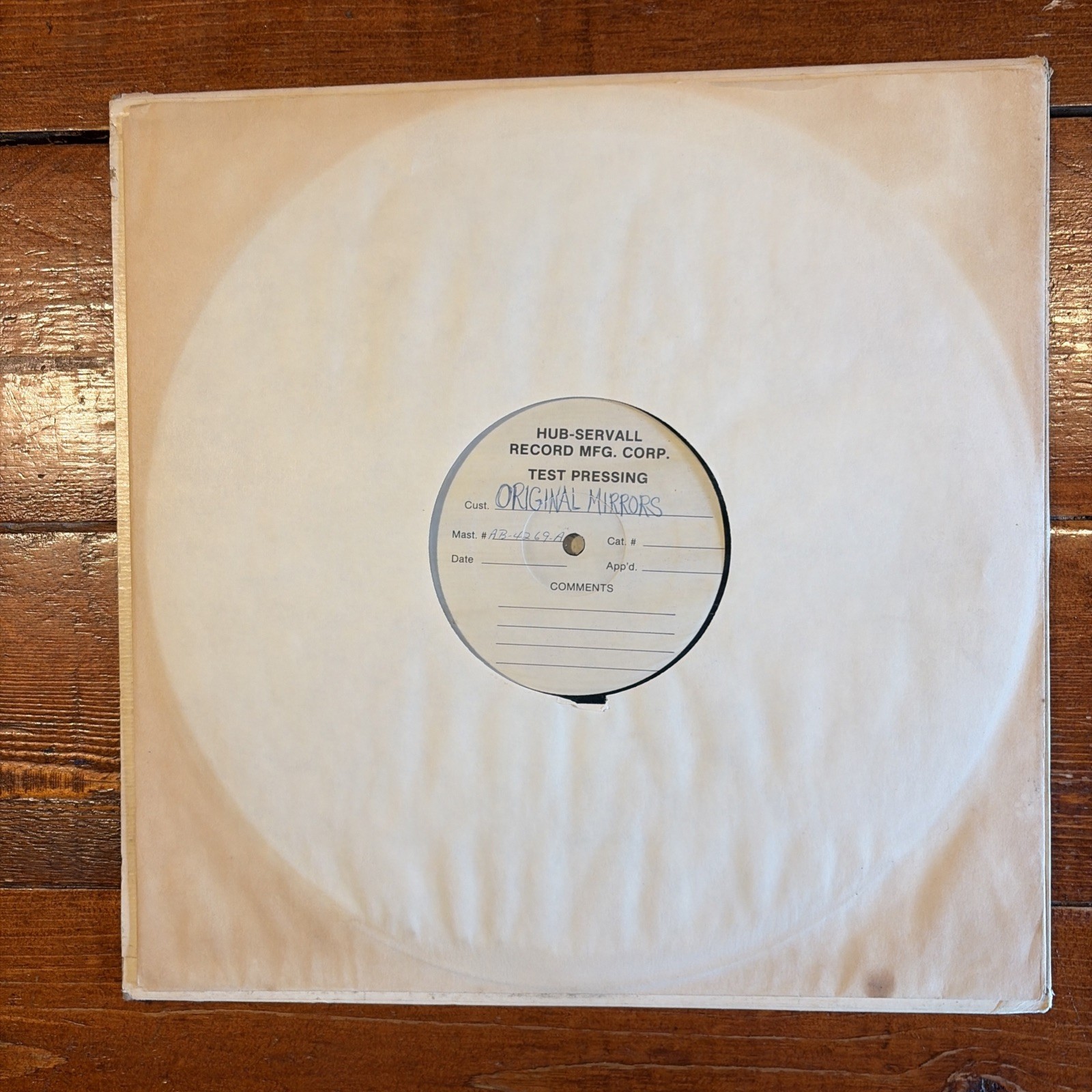 ORIGINAL MIRRORS 1980 Hub-Servall Test Pressing LP UK New Wave RARE Ian Broudie