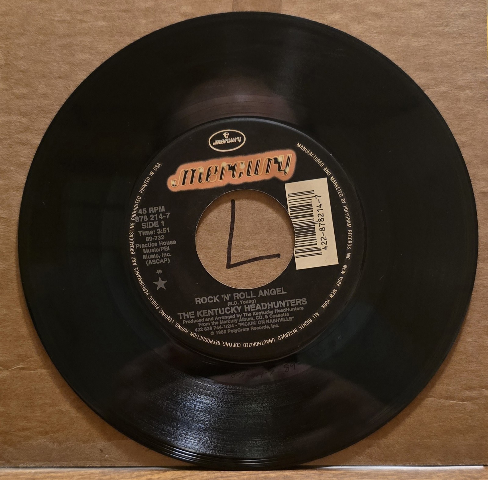 The Kentucky Headhunters: Rock ‘N’ Roll Angel/Rag Top – VG+ | 1989 Country 45