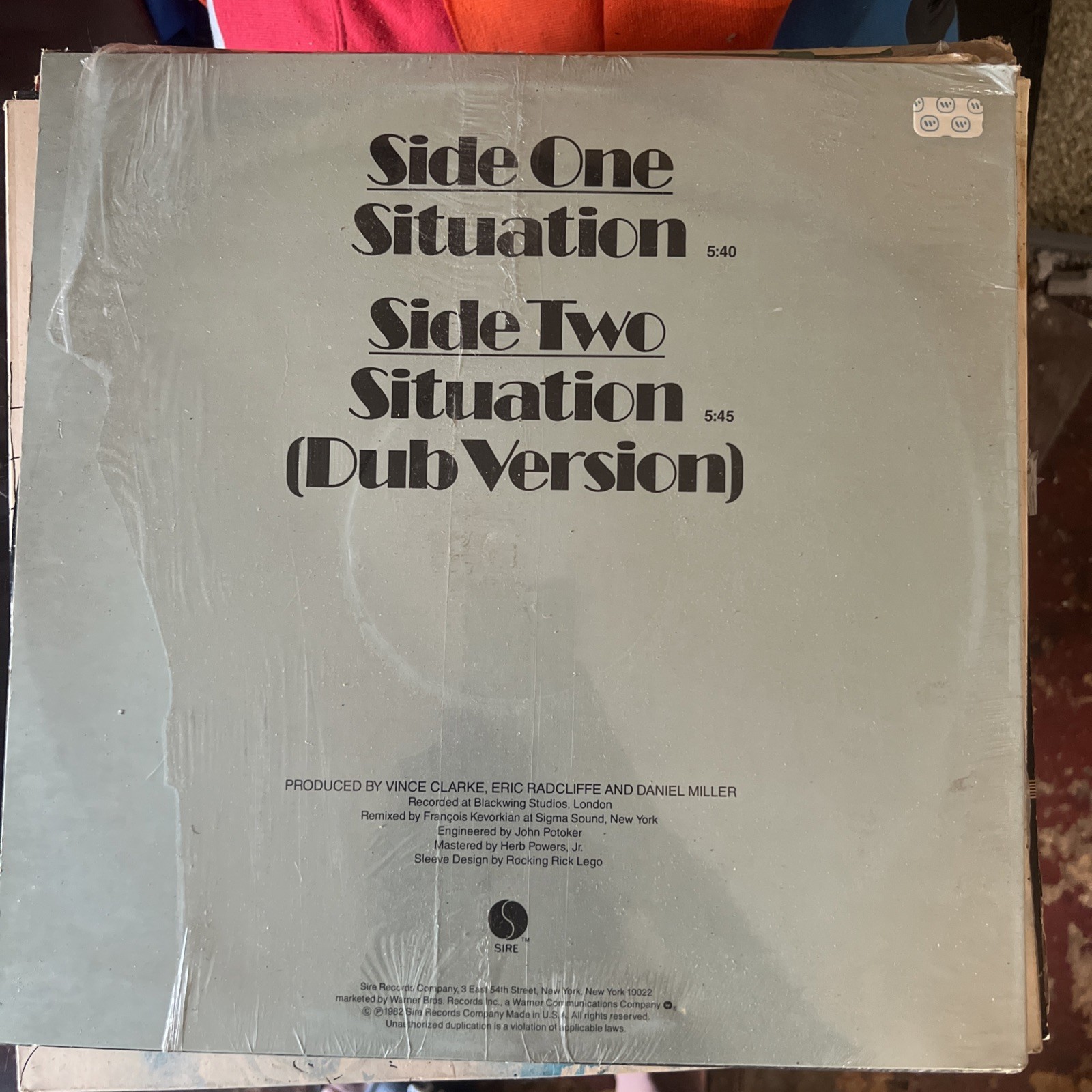 Yazoo – Situation Vinyl Single – 1982 – Sire Records 0-29950