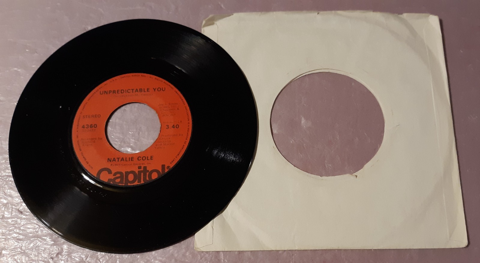Natalie Cole Unpredictable You/I’ve Got Love On My Mind 7″ Vinyl Record 45rpm