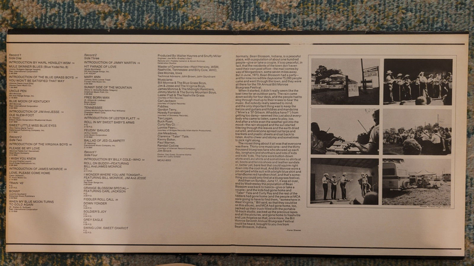 Various – Bean Blossom 2xLP DOUBLE LP. MCA Records MCA-2 8002 VERY NICE!