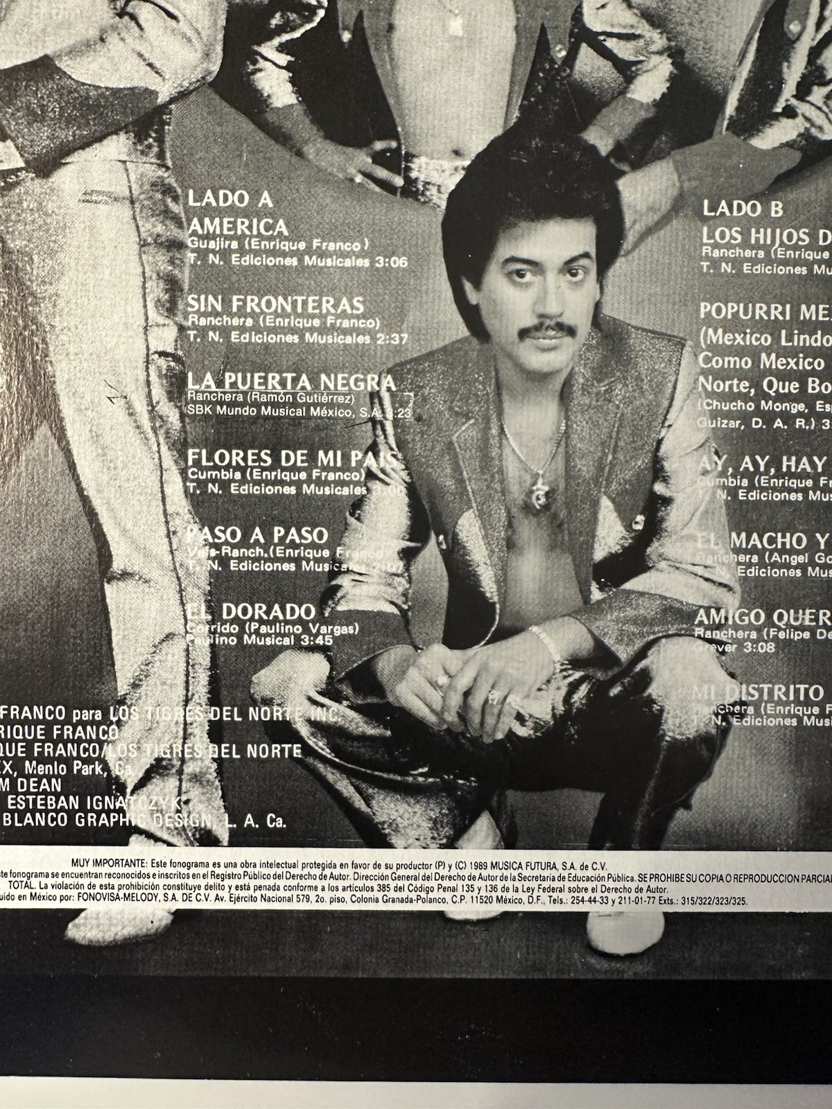 Los Tigres Del Norte – Gracias America Sin Fronteras (1 x LP, 1989 MX, EX)