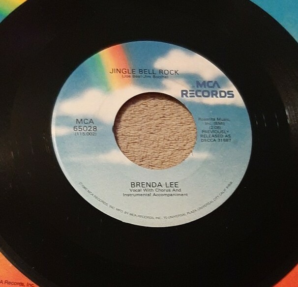Brenda Lee 45 Jingle Bell Rock / Winter Wonderland 1980 MCA 65028 vg+ Christmas